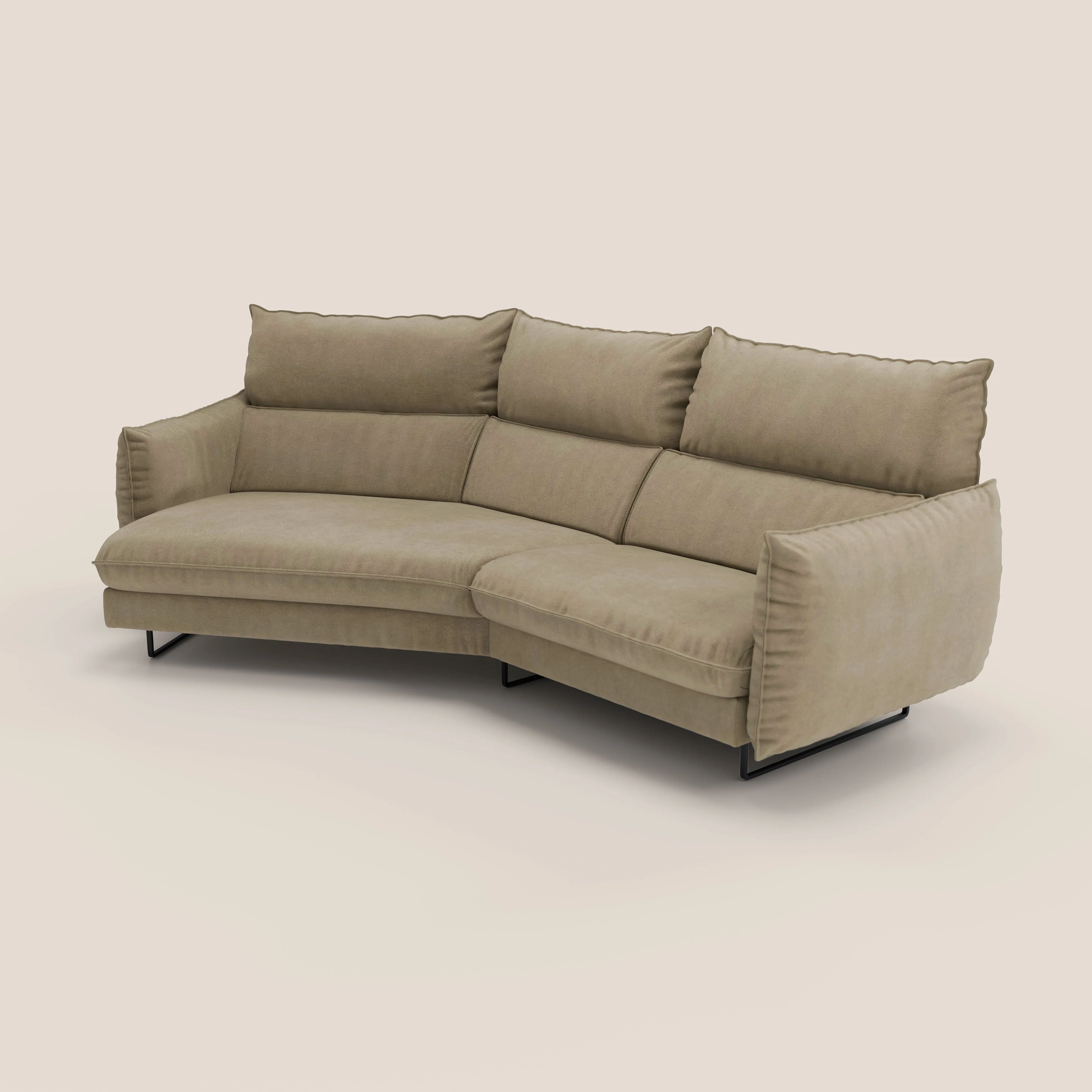 Monamour canapé d'angle au design moderne avec option relax électrique en microfibre détachable imperméable T11 beige - Image 6