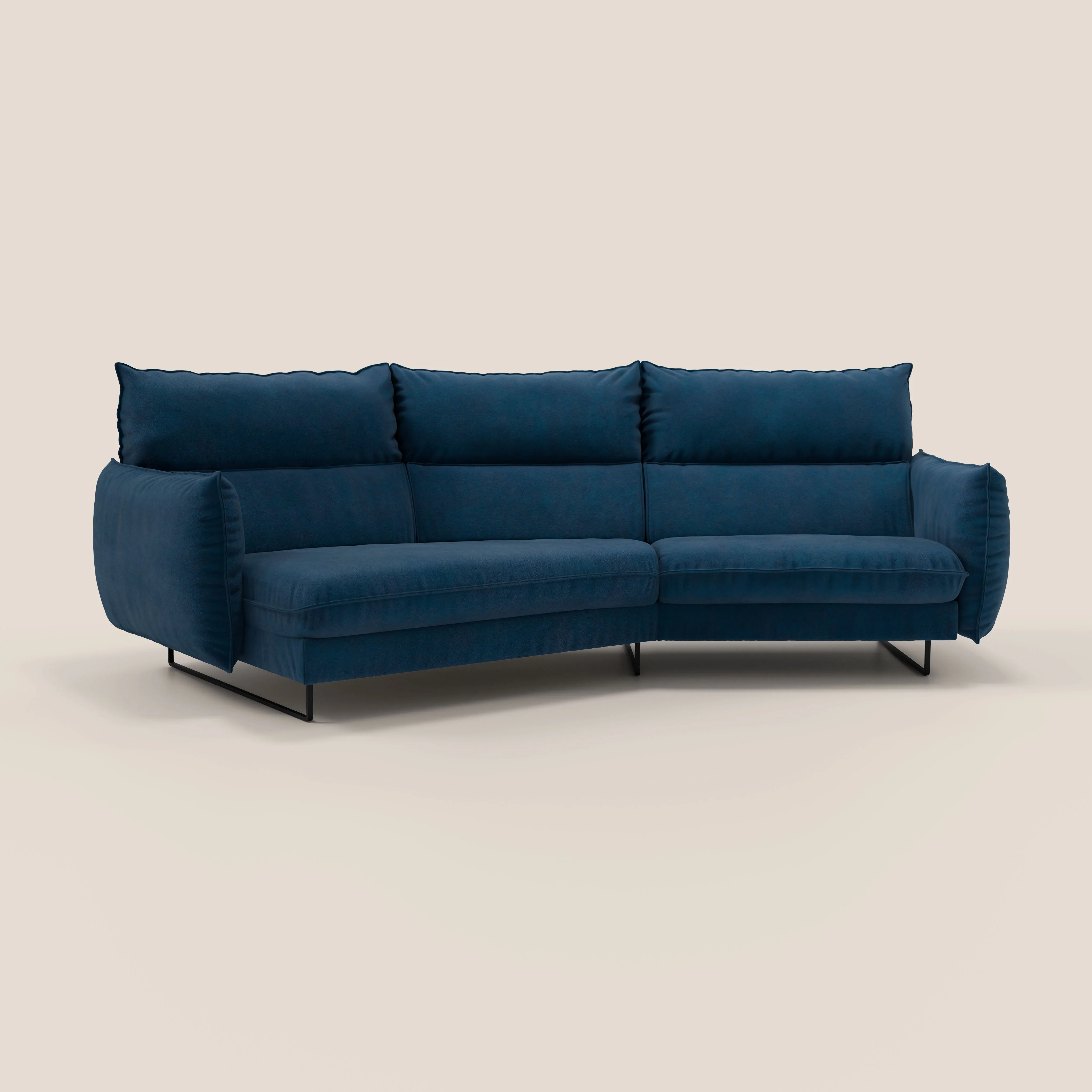 Monamour canapé d'angle au design moderne avec option relax électrique en microfibre détachable imperméable T11 bleu
