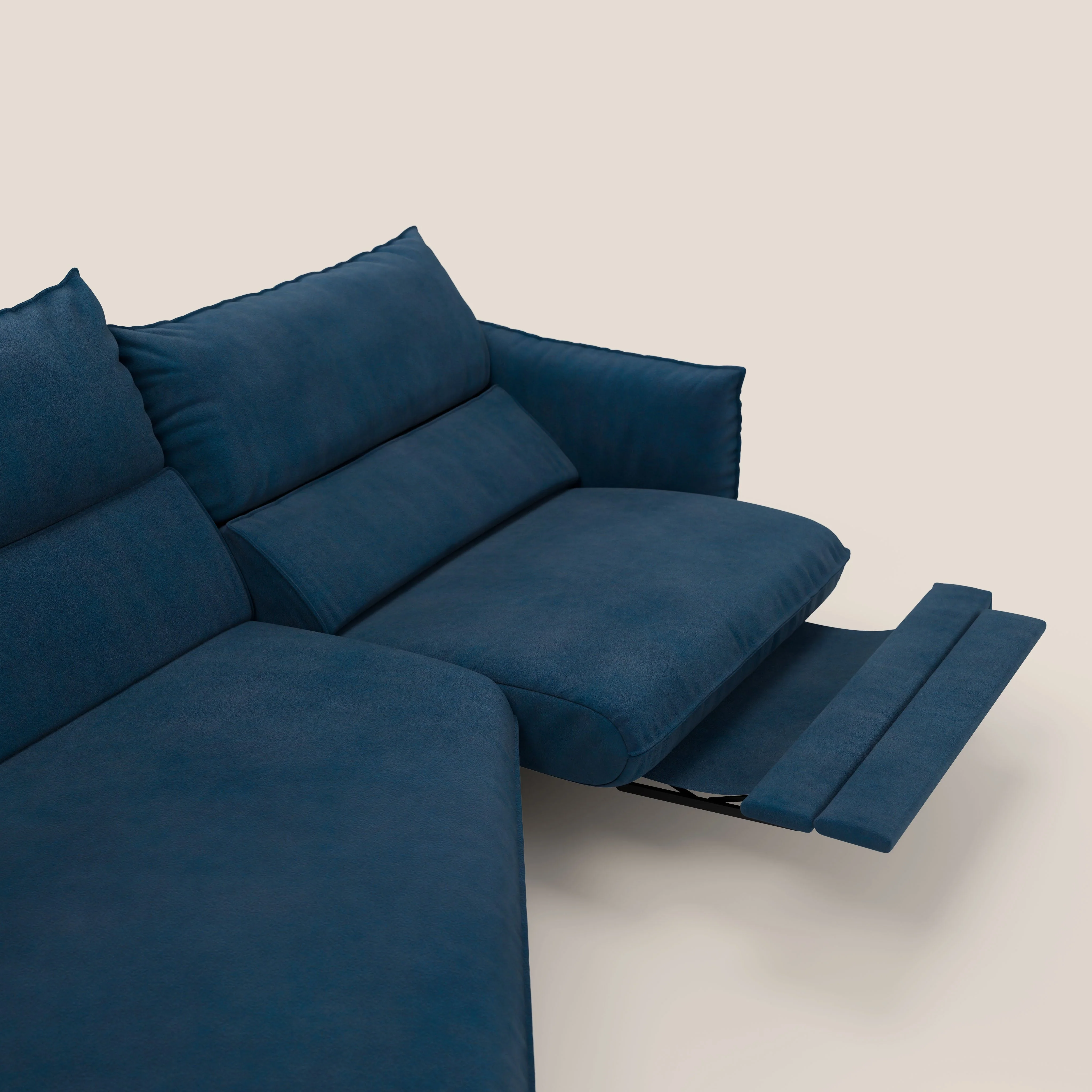 Monamour canapé d'angle au design moderne avec option relax électrique en microfibre détachable imperméable T11 bleu - Image 10