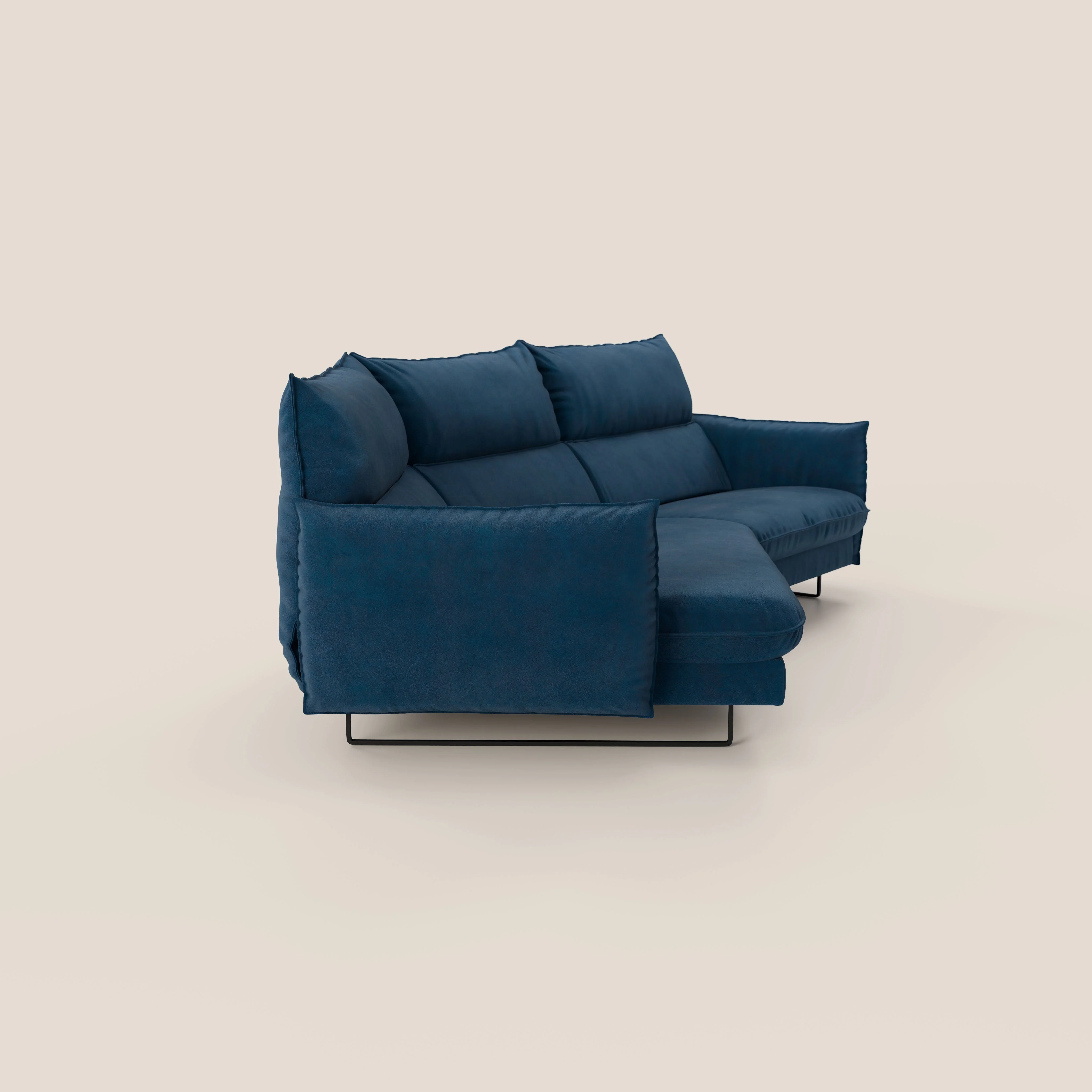 Monamour canapé d'angle au design moderne avec option relax électrique en microfibre détachable imperméable T11 bleu - Image 3