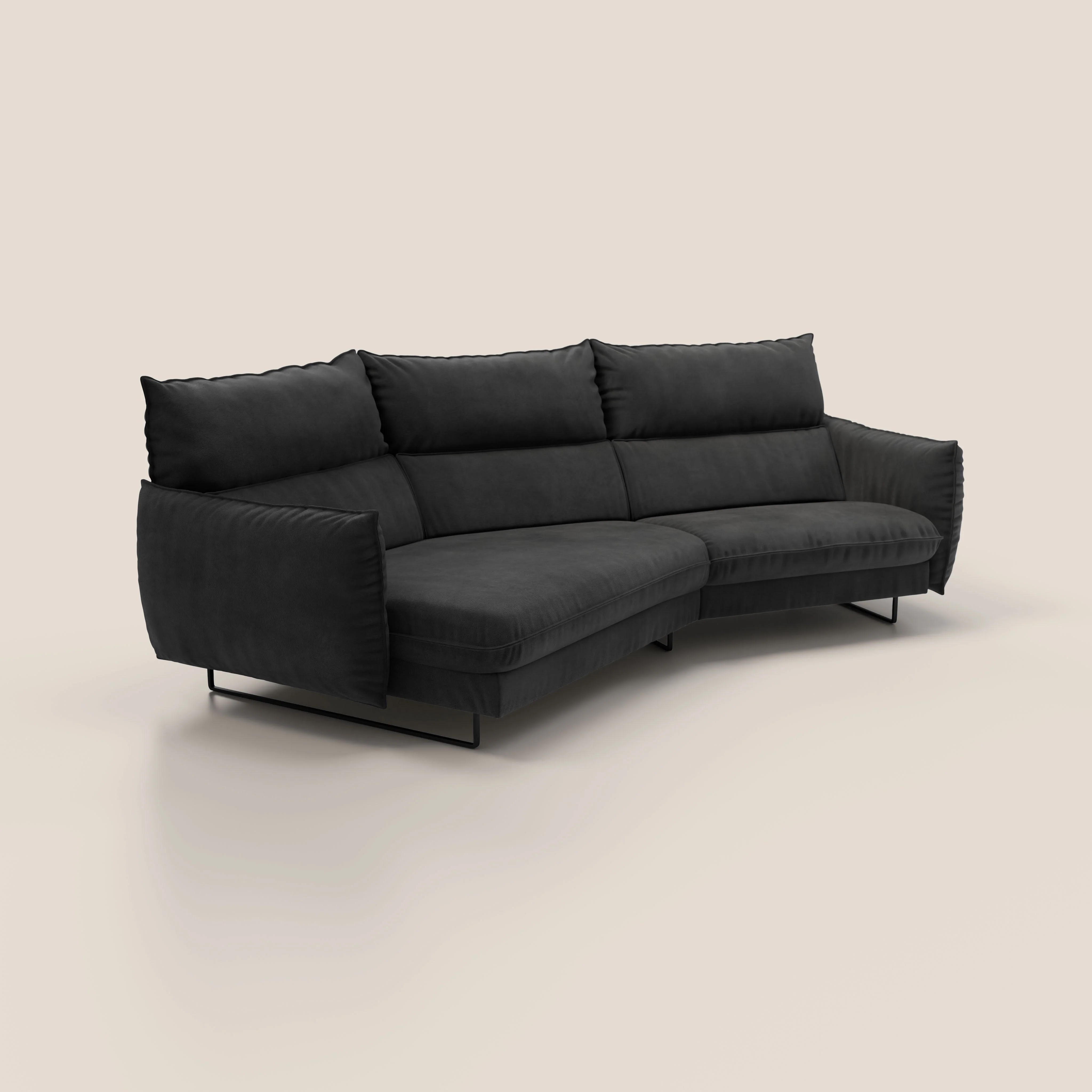Monamour canapé d'angle au design moderne avec option relax électrique en microfibre détachable imperméable T11 noir - Image 2