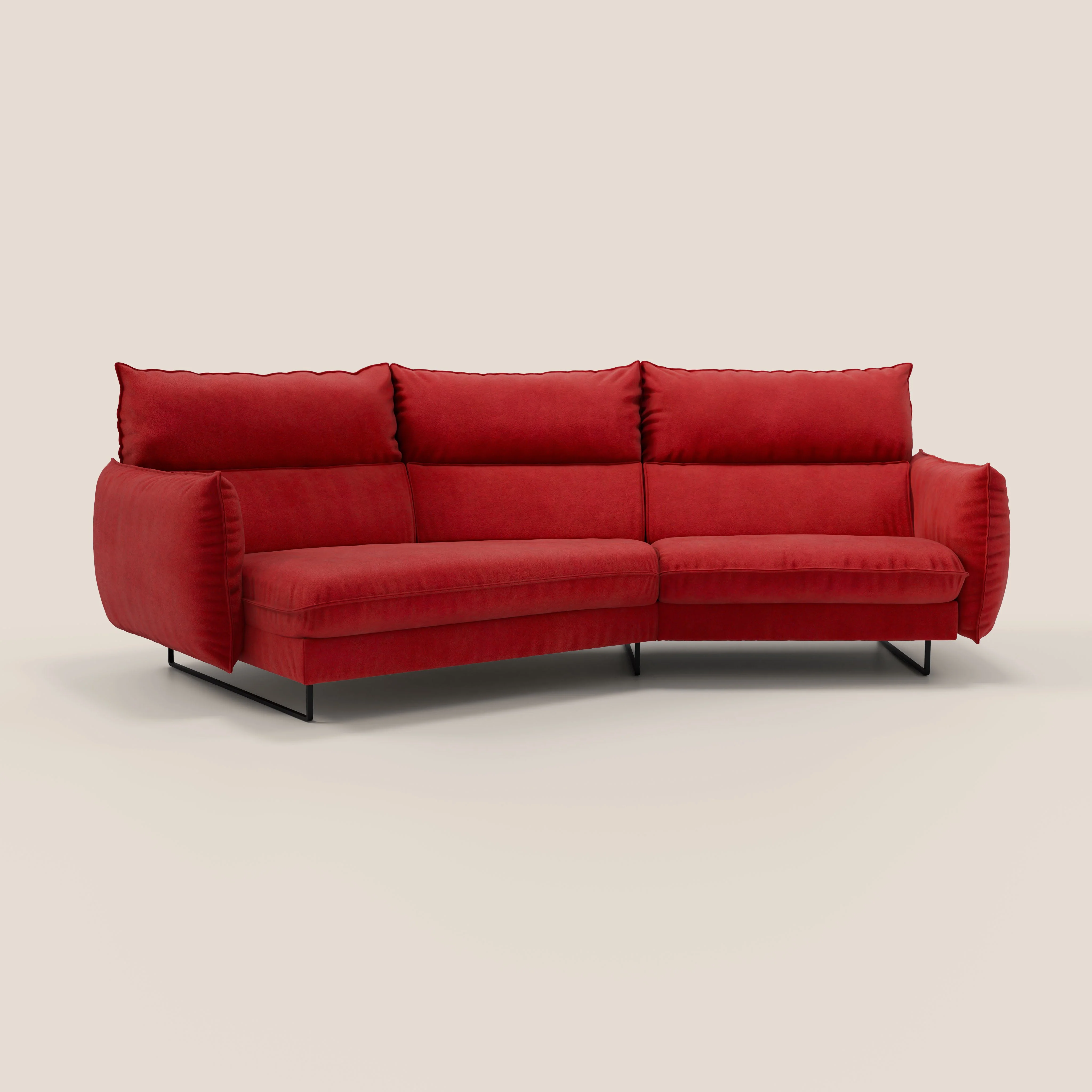 Monamour canapé d'angle au design moderne avec option relax électrique en microfibre détachable imperméable T11 rouge