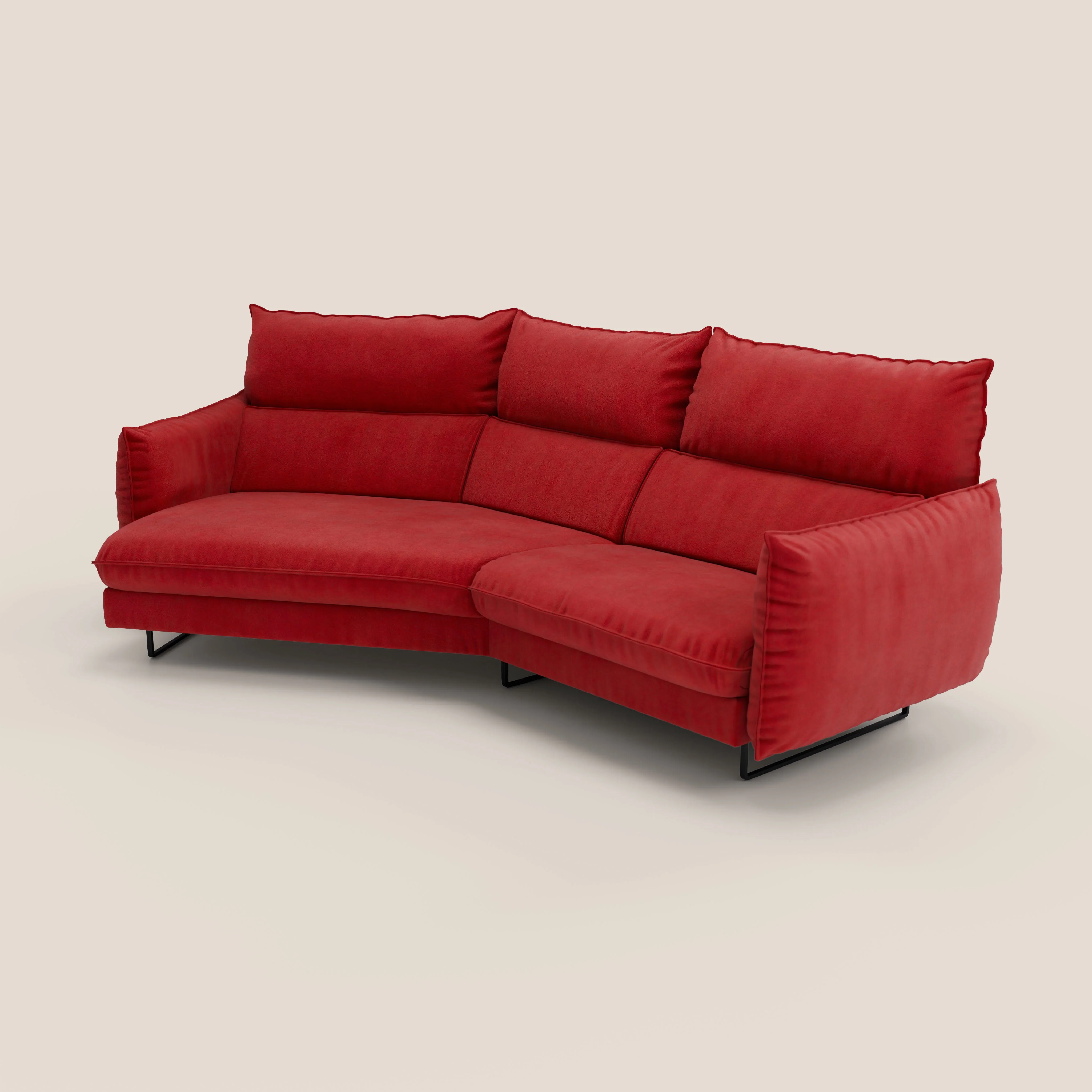 Monamour canapé d'angle au design moderne avec option relax électrique en microfibre détachable imperméable T11 rouge - Image 6
