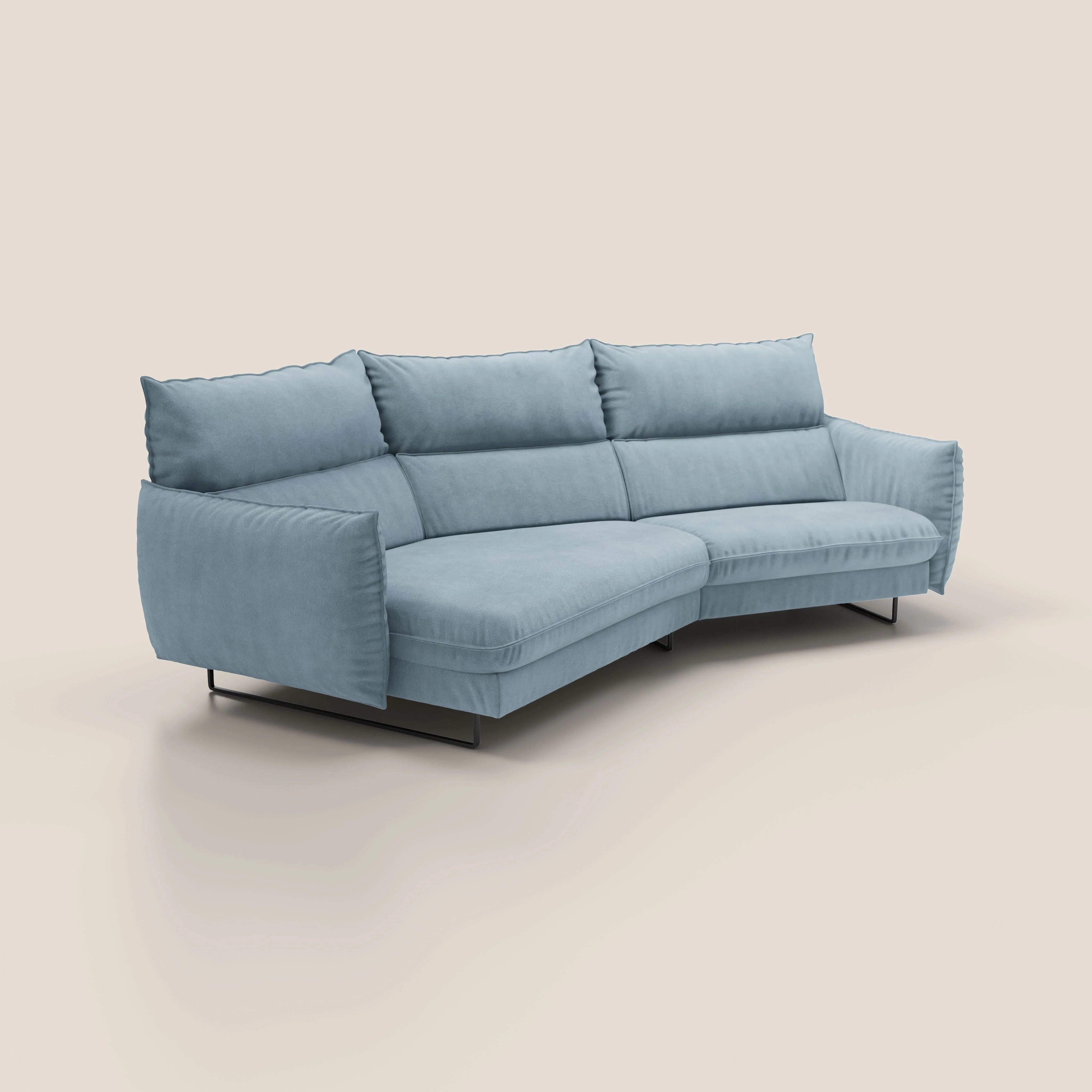 Monamour canapé d'angle au design moderne avec option relax électrique en microfibre détachable imperméable T11 sucre glace - Image 2