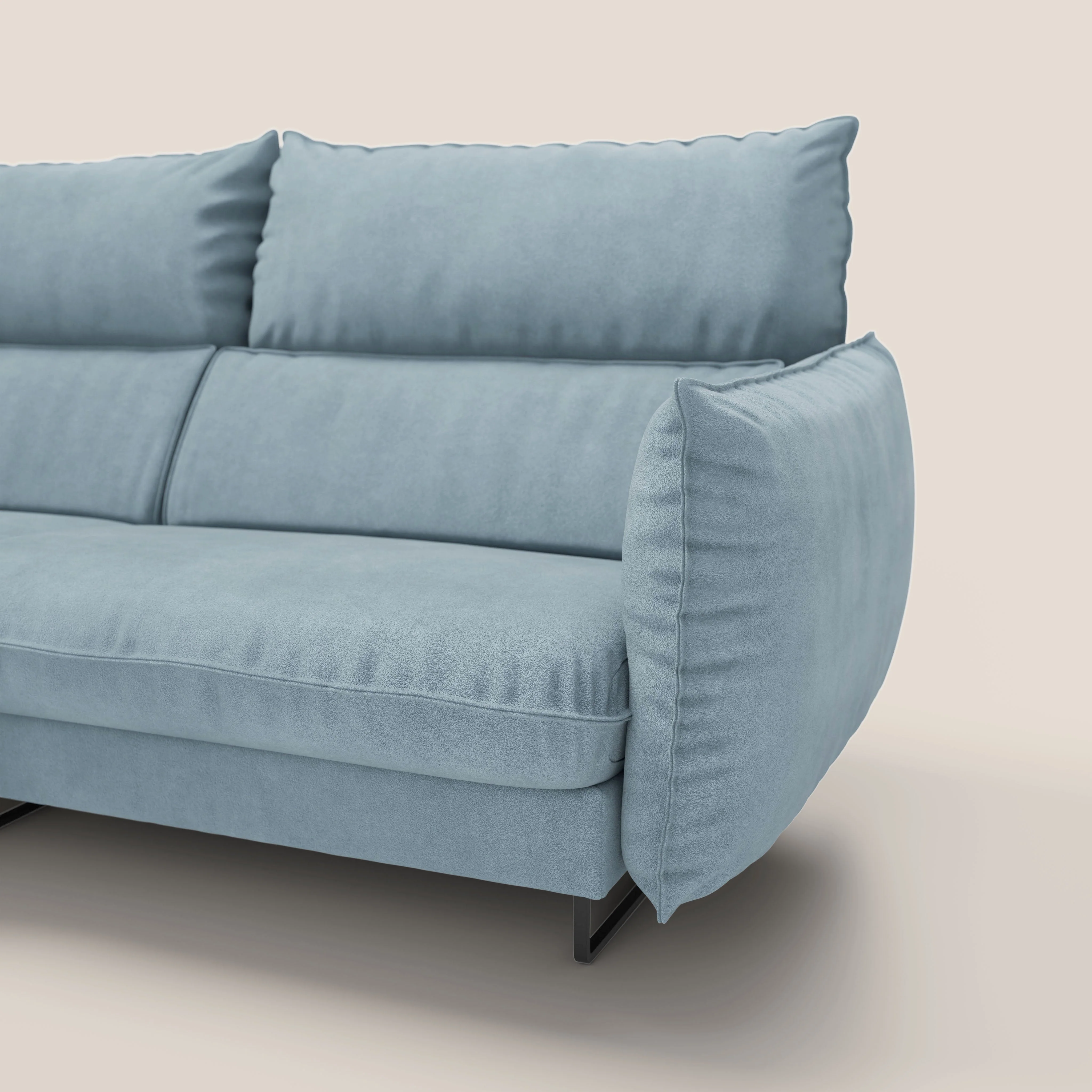 Monamour canapé d'angle au design moderne avec option relax électrique en microfibre détachable imperméable T11 sucre glace - Image 5
