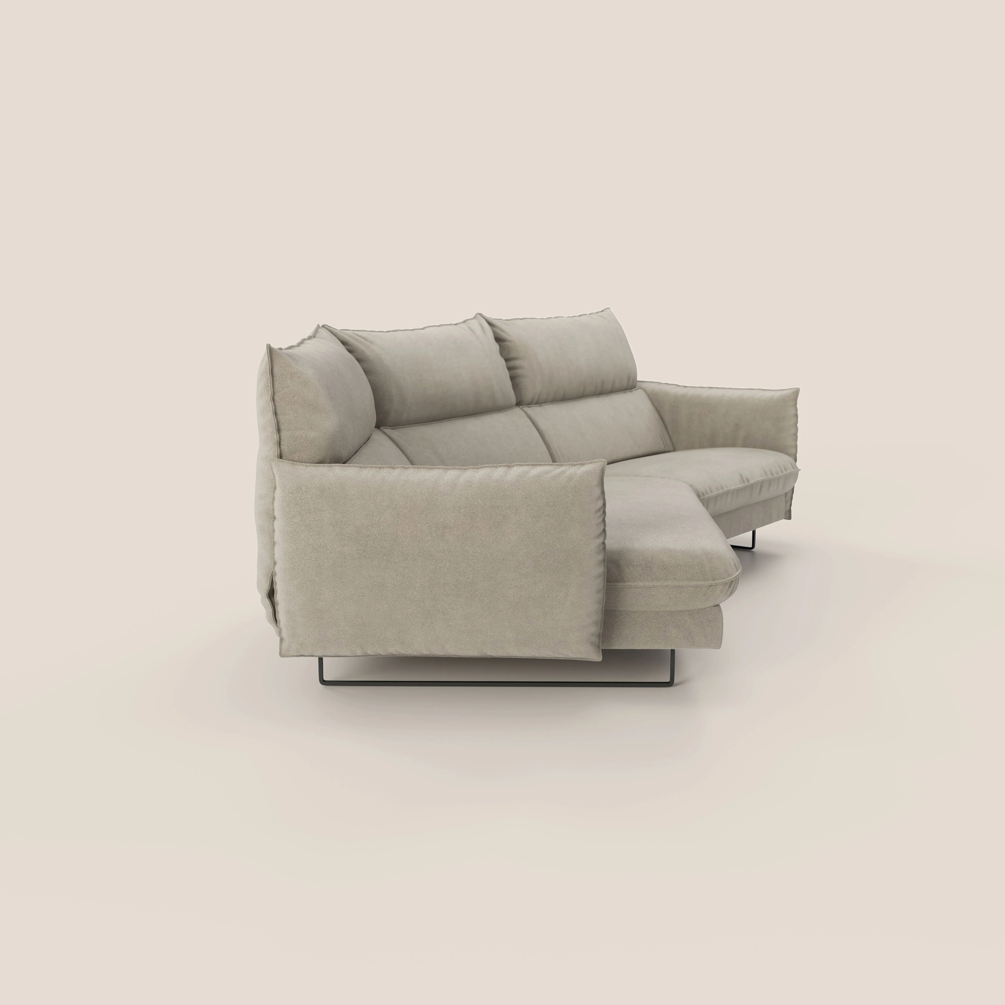 Monamour canapé d'angle au design moderne avec option relax électrique en microfibre détachable imperméable T11 Taupe tortora - Image 3