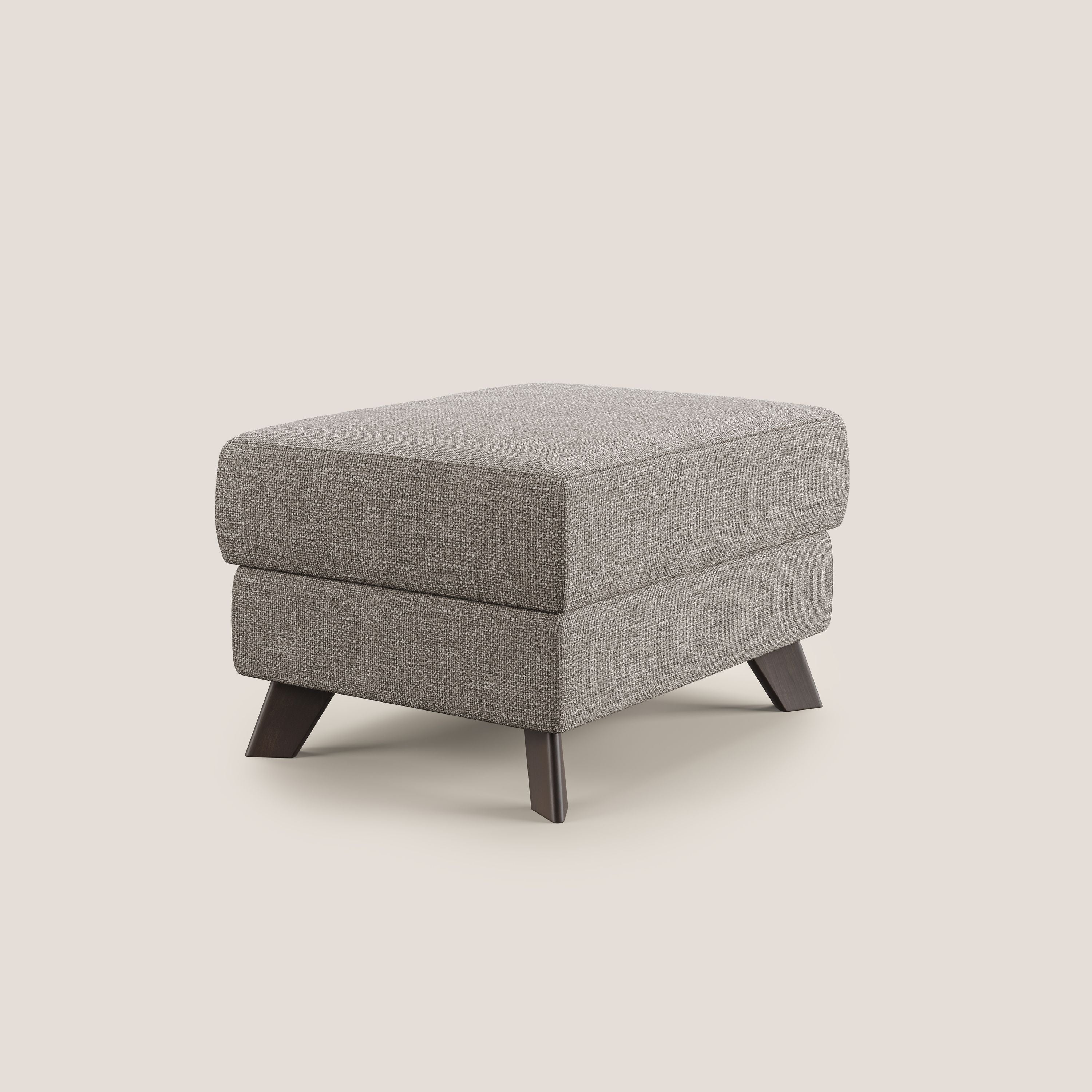 Moon Pouf coffre aux pieds hauts en tissu doux entrelacé soft-touch imperméable T06 Taupe tortora - Image 3