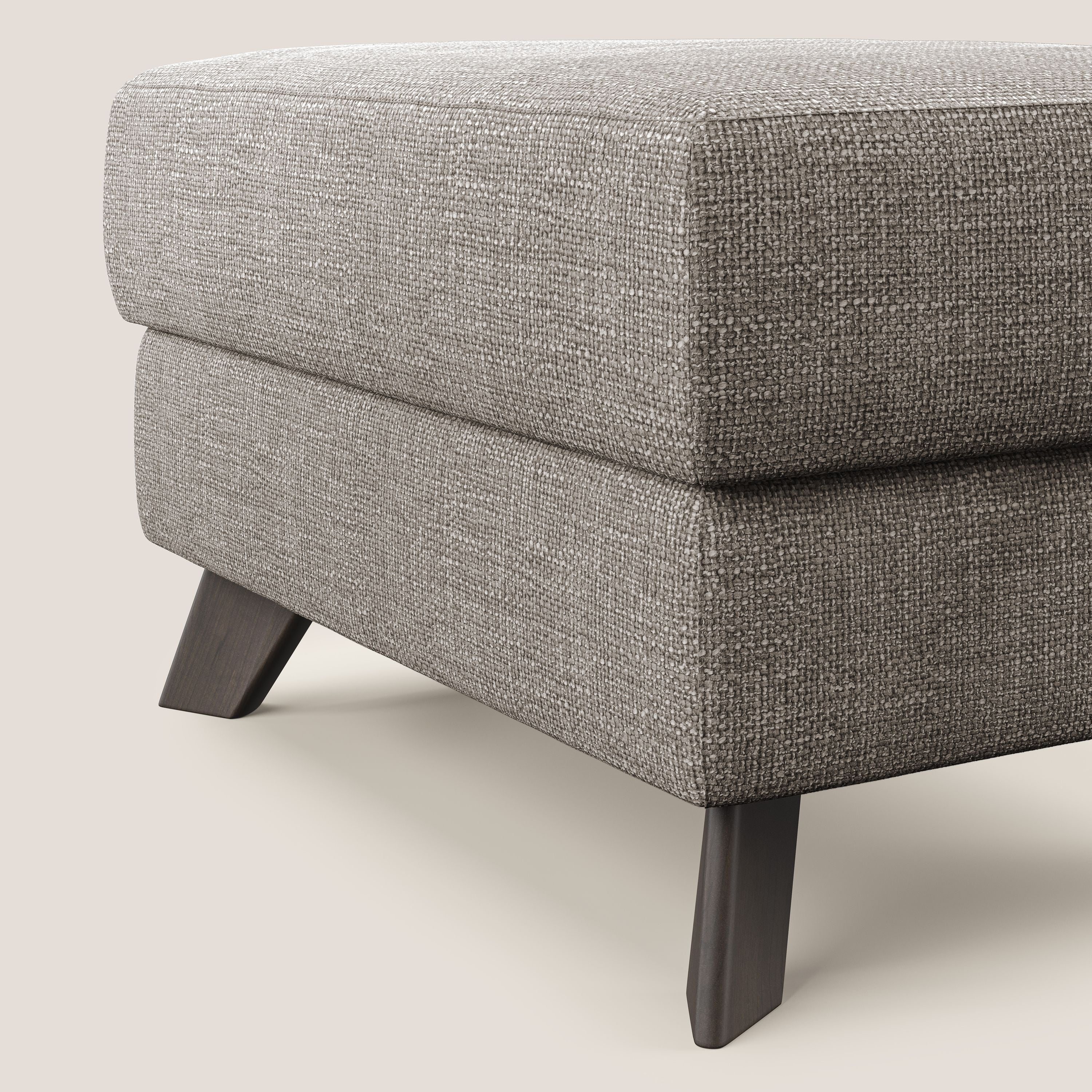 Moon Pouf coffre aux pieds hauts en tissu doux entrelacé soft-touch imperméable T06 Taupe tortora - Image 4