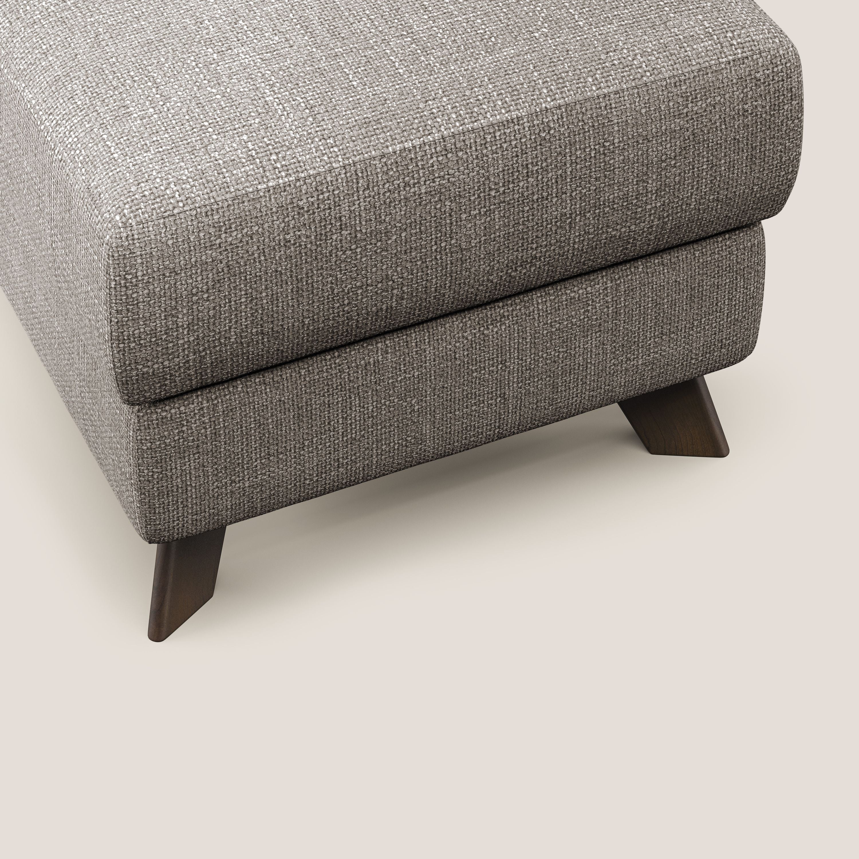 Moon Pouf coffre aux pieds hauts en tissu doux entrelacé soft-touch imperméable T06 Taupe tortora - Image 5