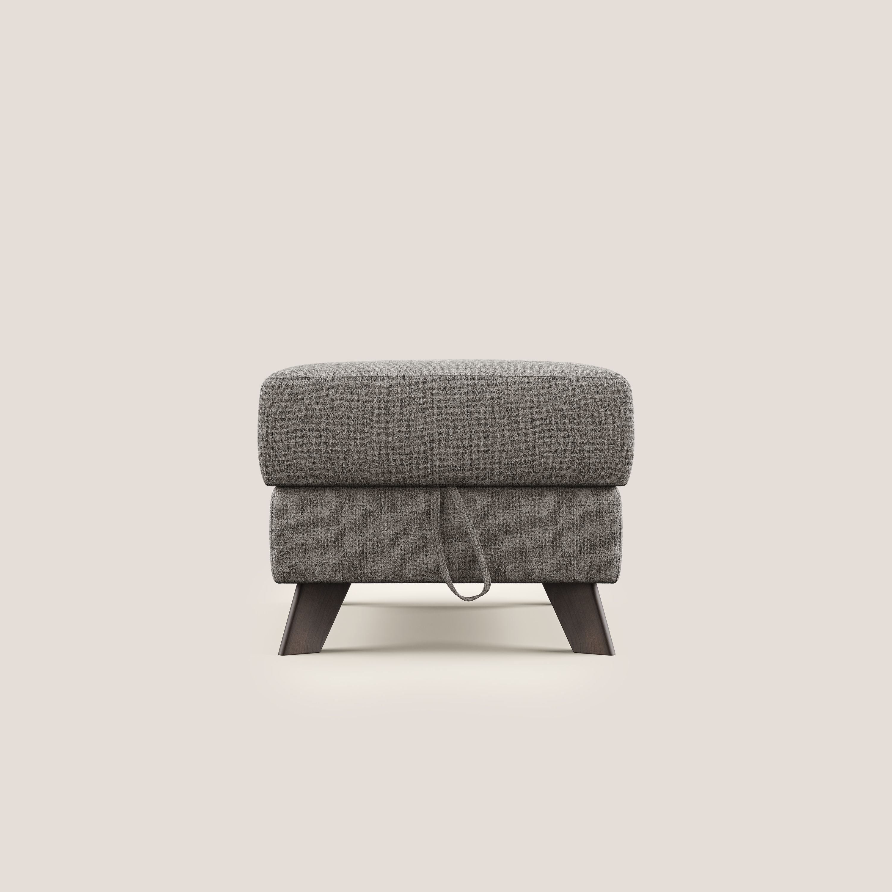 Moon Pouf coffre aux pieds hauts en tissu doux imperméable flammé T03 TAUPE - Image 7
