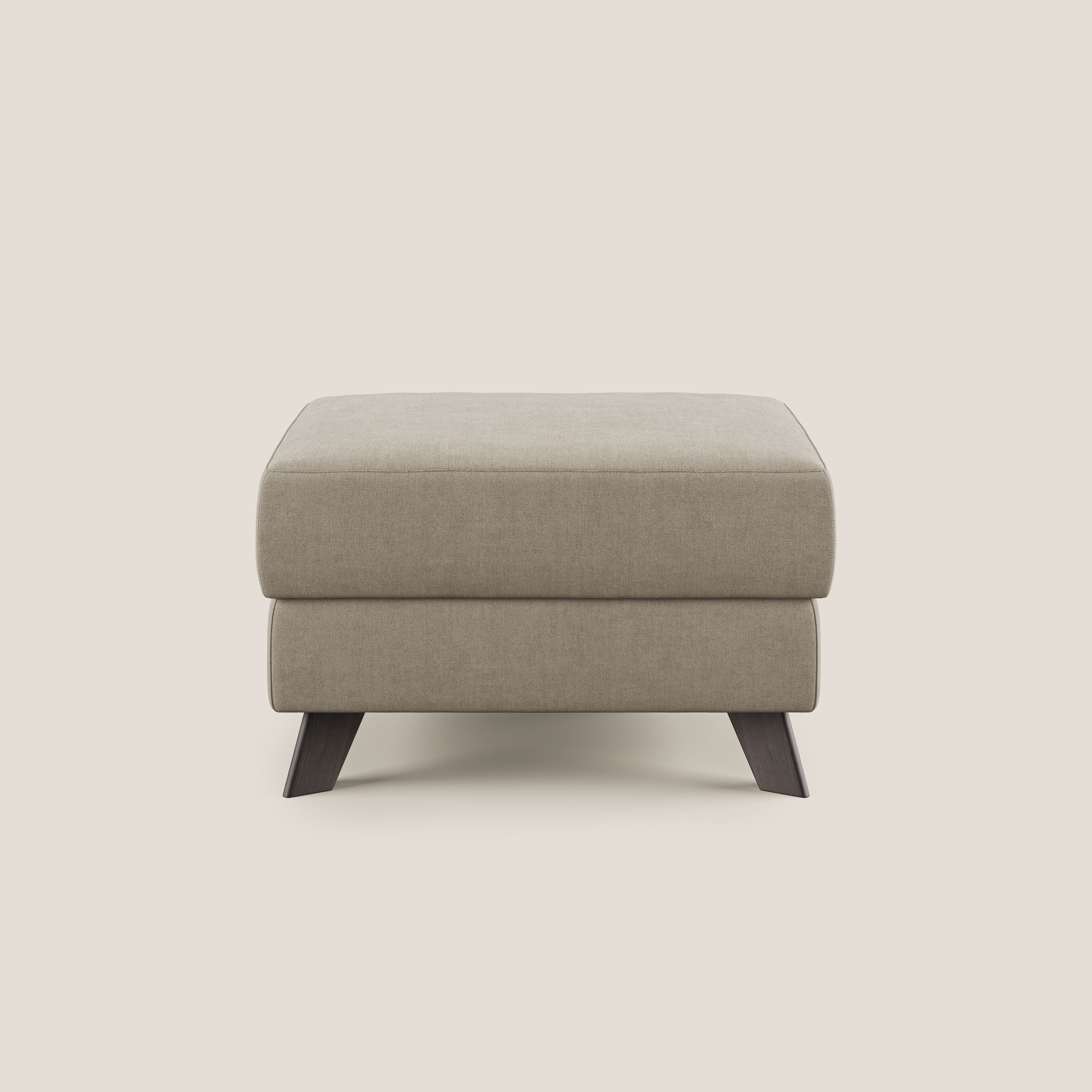 Moon Pouf coffre aux pieds hauts et tissu doux imperméable T02 beige