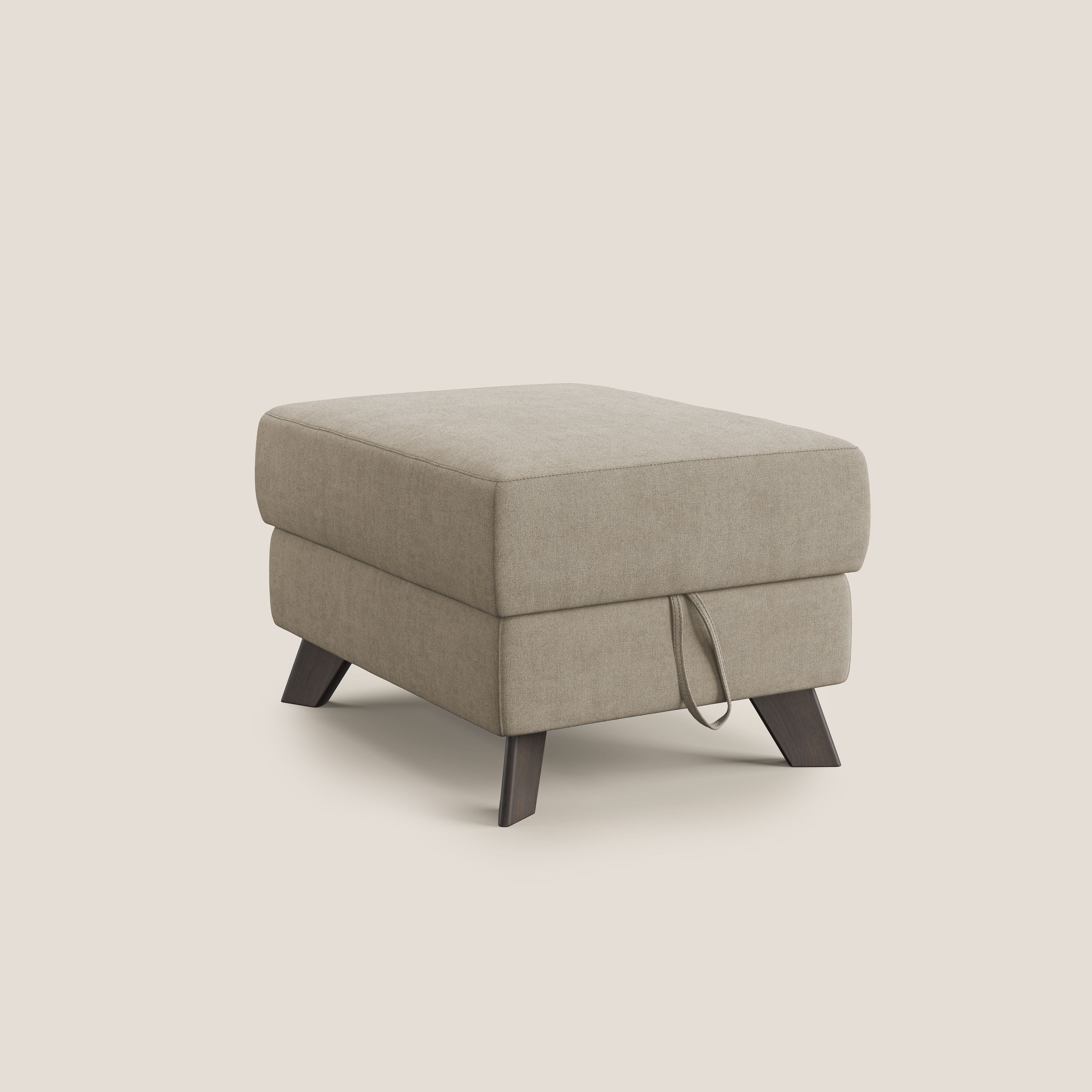 Moon Pouf coffre aux pieds hauts et tissu doux imperméable T02 beige - Image 8