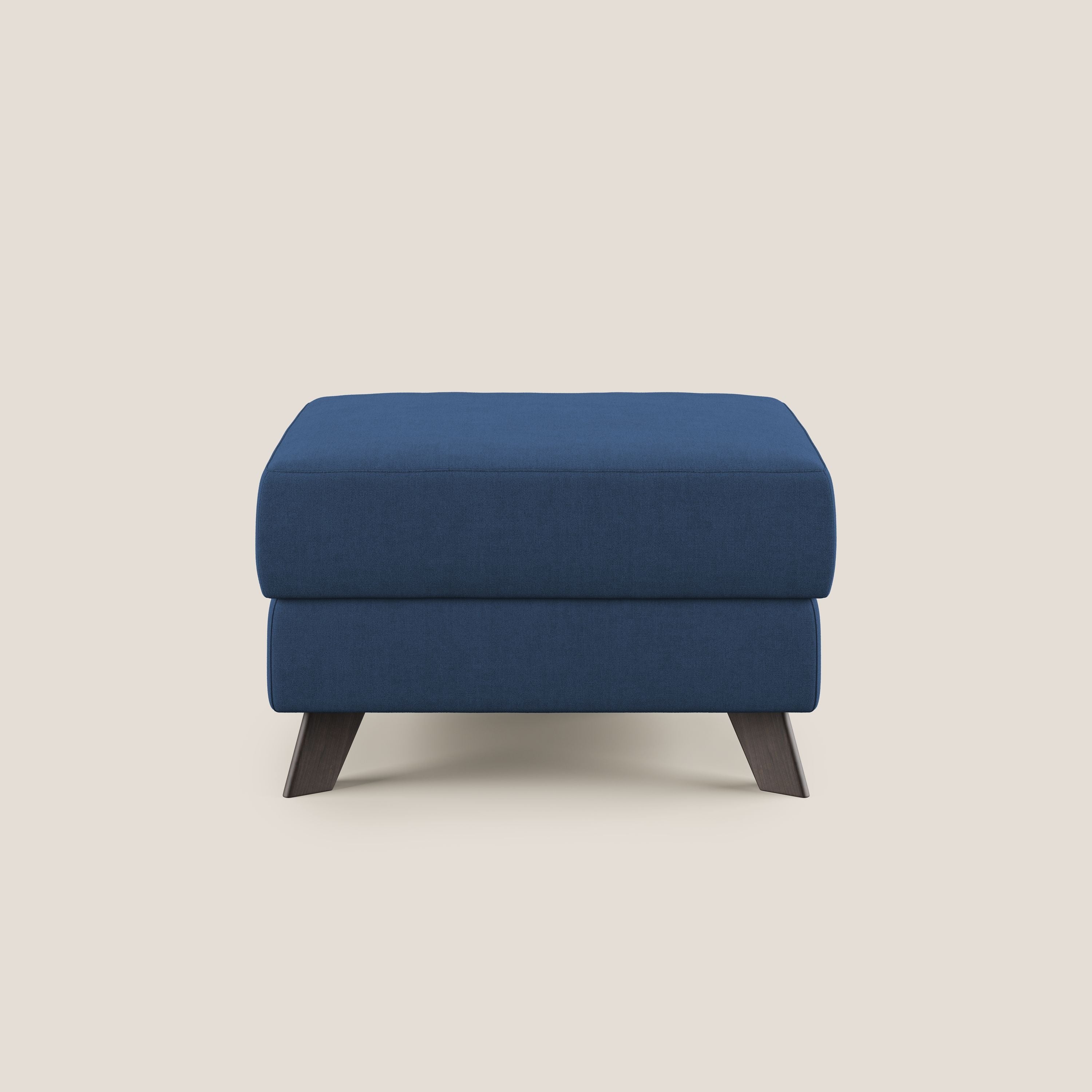 Moon Pouf coffre aux pieds hauts et tissu doux imperméable T02 bleu