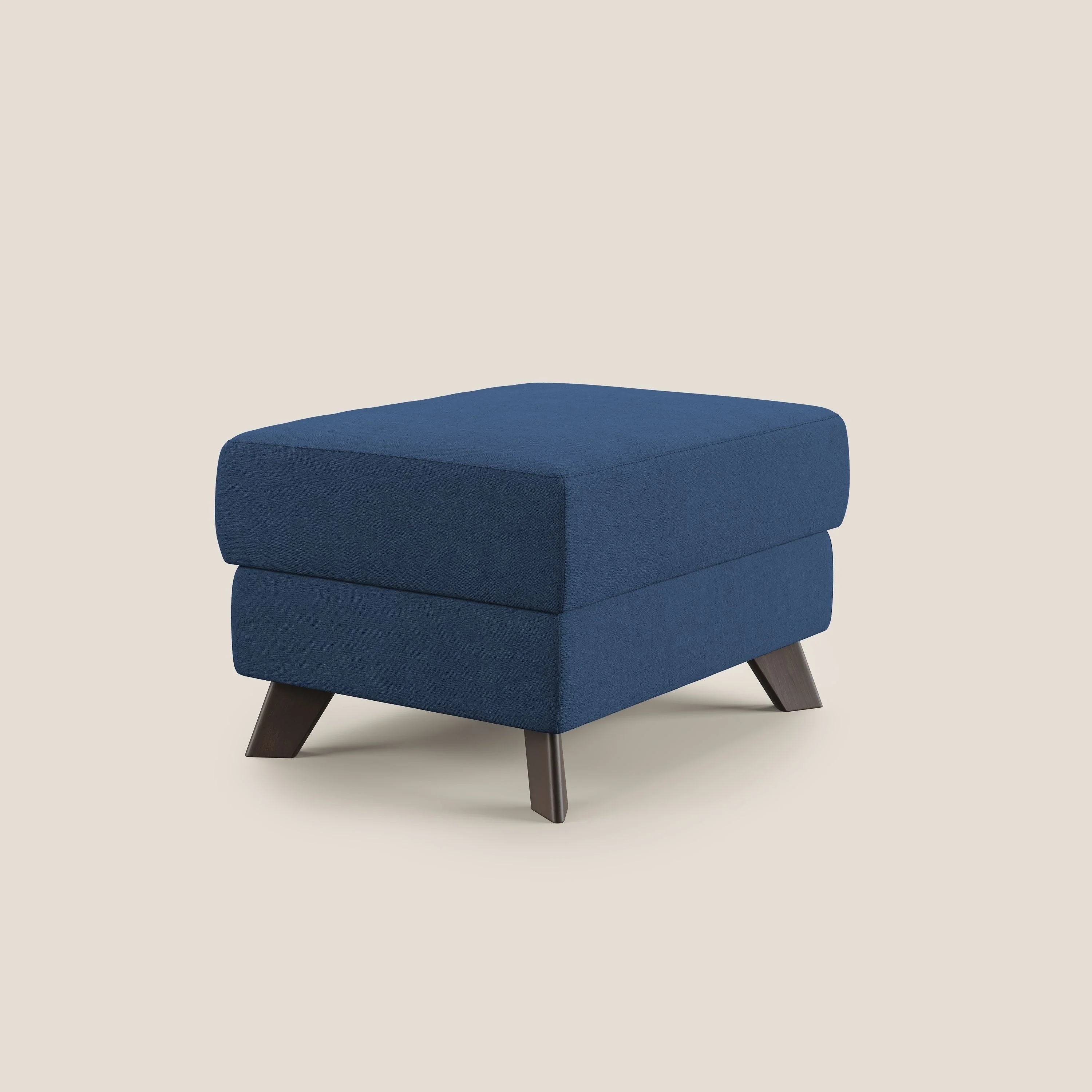 Moon Pouf coffre aux pieds hauts et tissu doux imperméable T02 bleu - Image 3