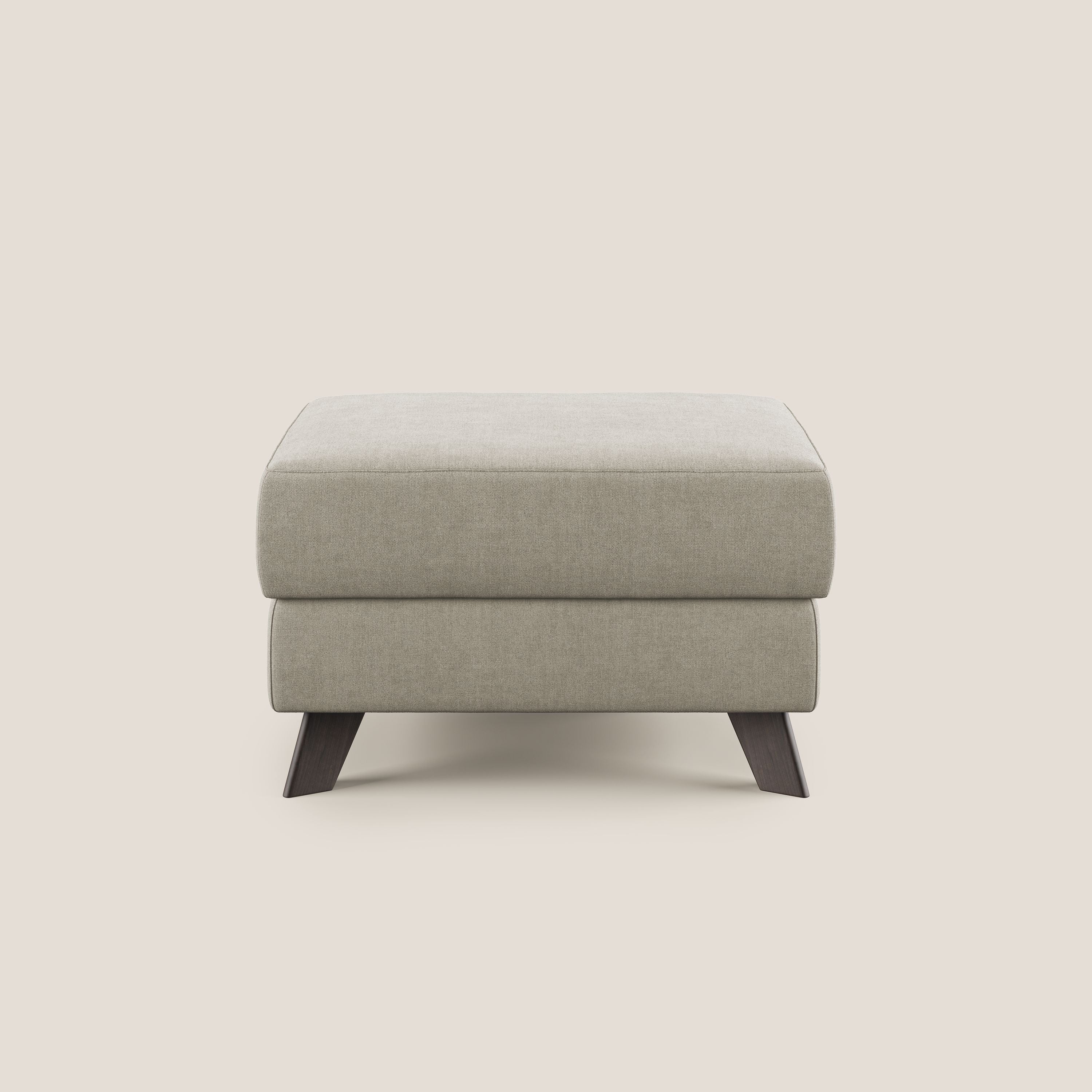 Moon Pouf coffre aux pieds hauts et tissu doux imperméable T02 crème