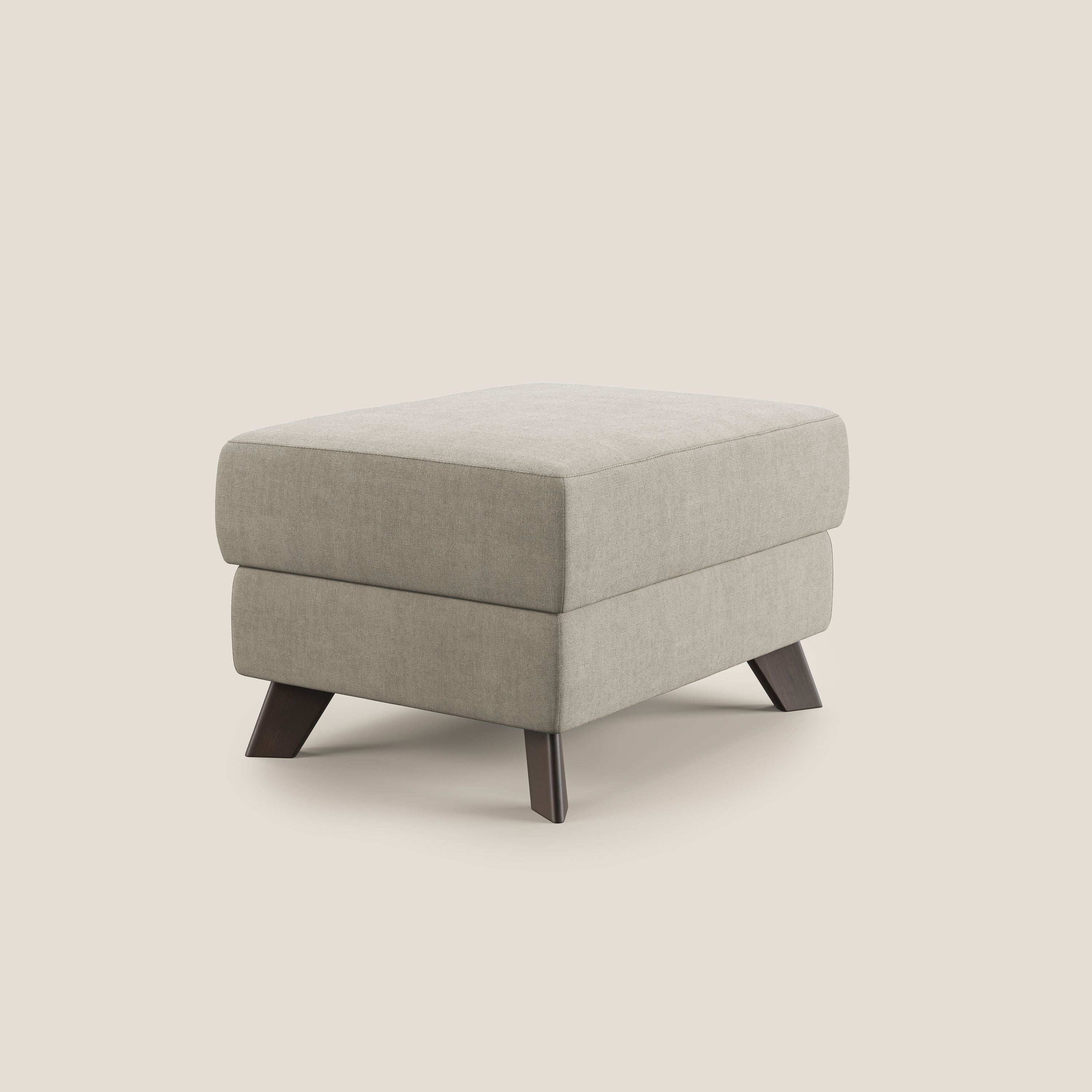 Moon Pouf coffre aux pieds hauts et tissu doux imperméable T02 crème - Image 3