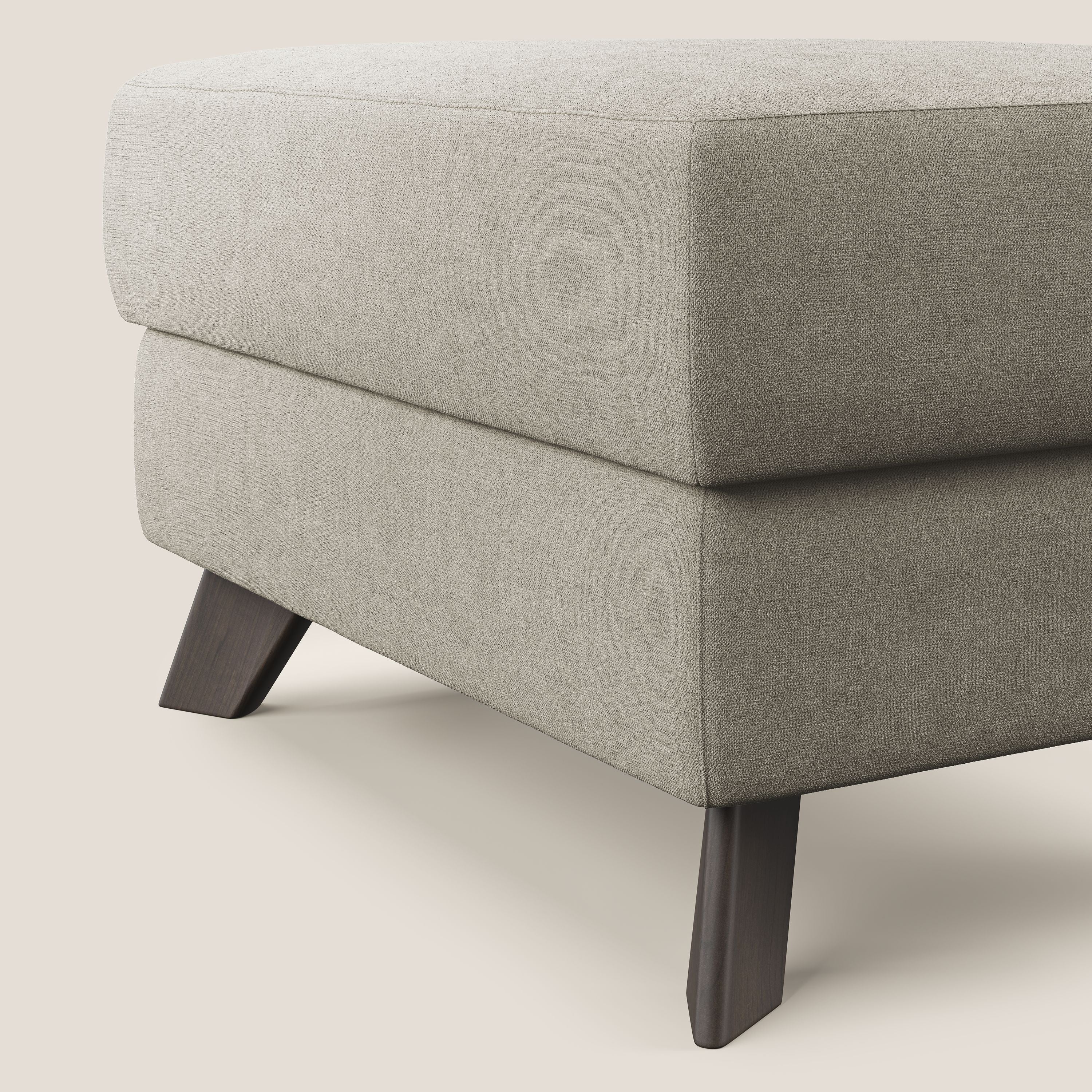 Moon Pouf coffre aux pieds hauts et tissu doux imperméable T02 crème - Image 4