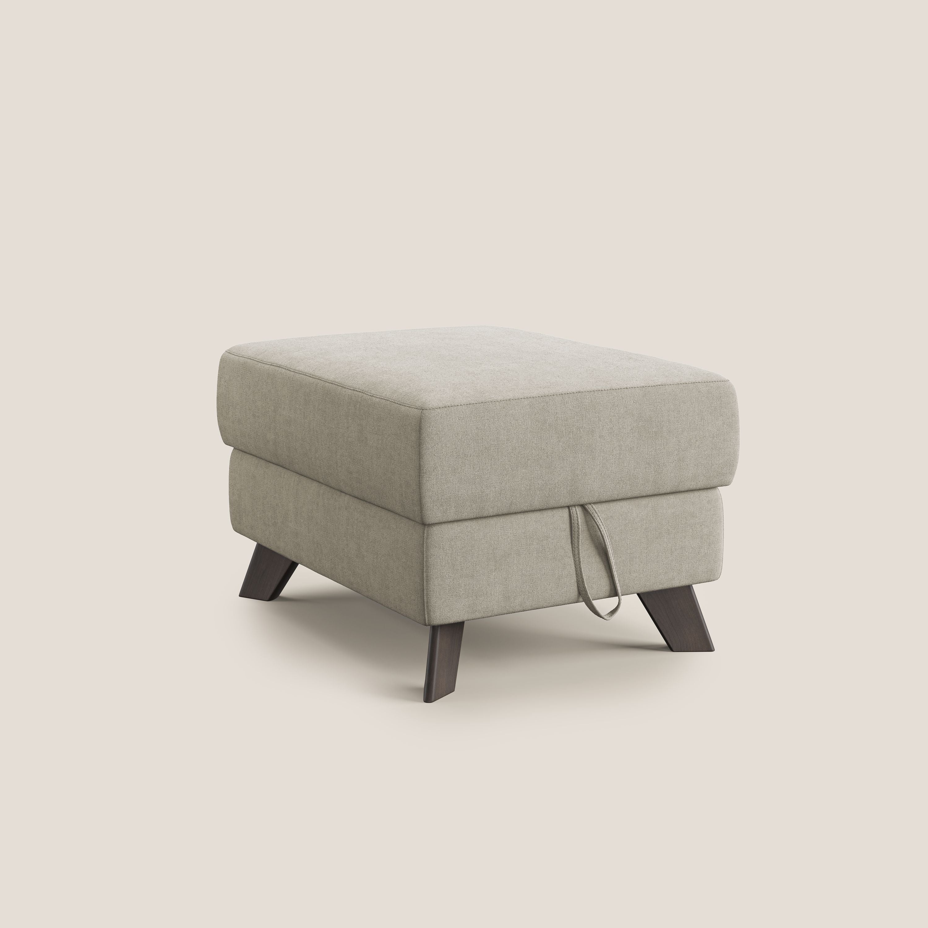 Moon Pouf coffre aux pieds hauts et tissu doux imperméable T02 crème - Image 8