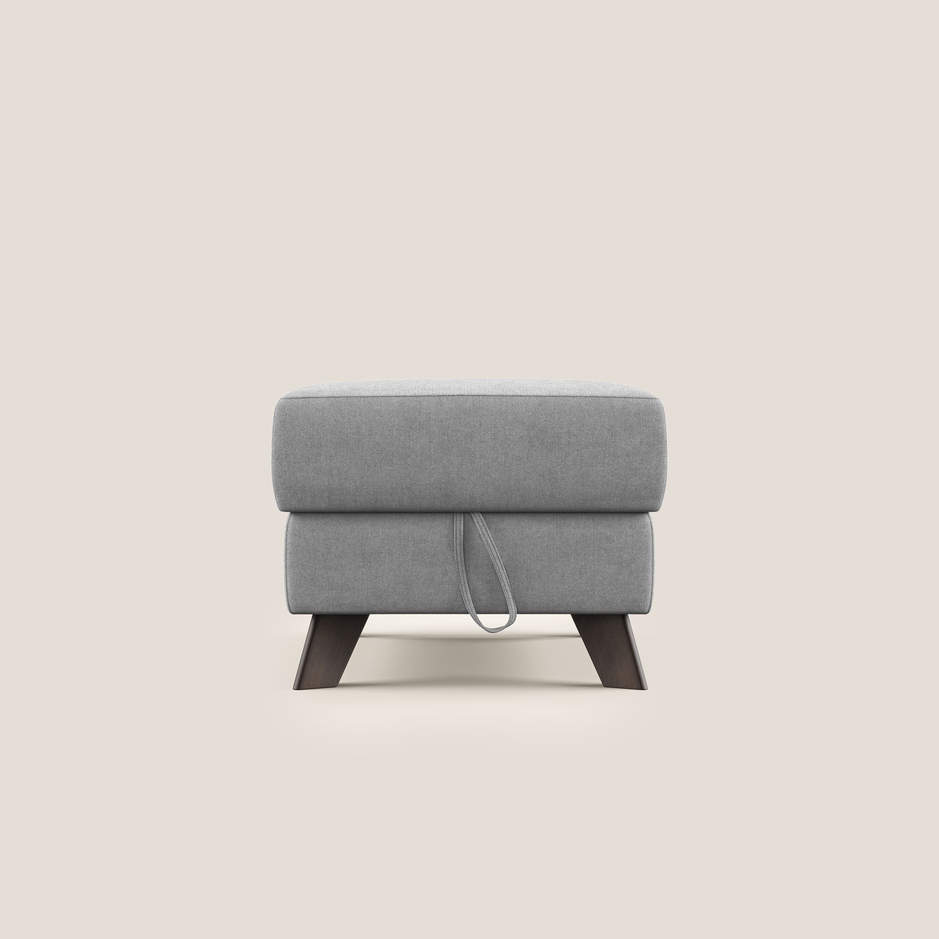Moon Pouf coffre aux pieds hauts et tissu doux imperméable T02 gris clair - Image 7