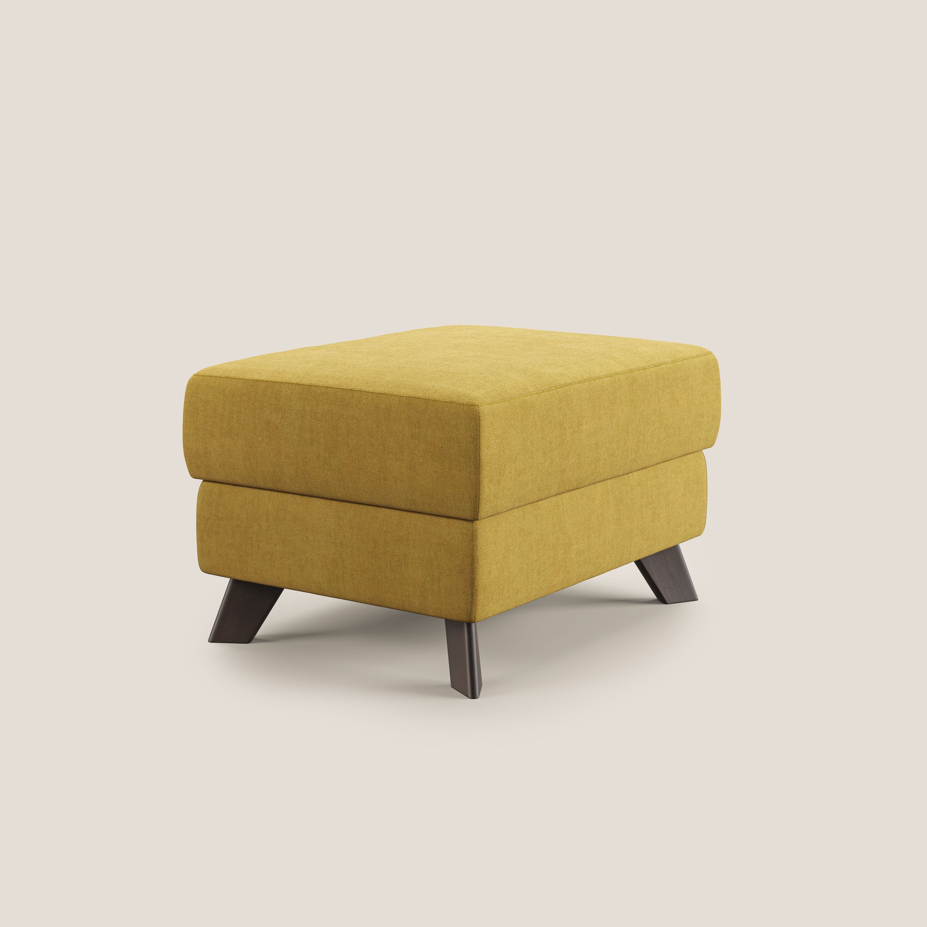 Moon Pouf coffre aux pieds hauts et tissu doux imperméable T02 jaune - Image 4