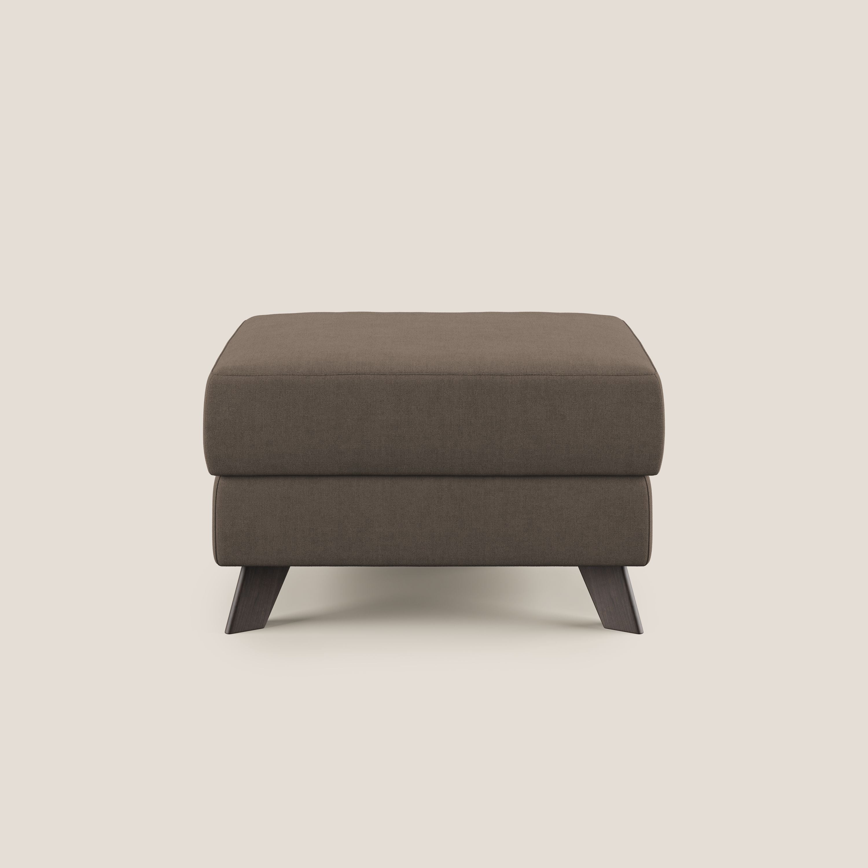 Moon Pouf coffre aux pieds hauts et tissu doux imperméable T02 marron