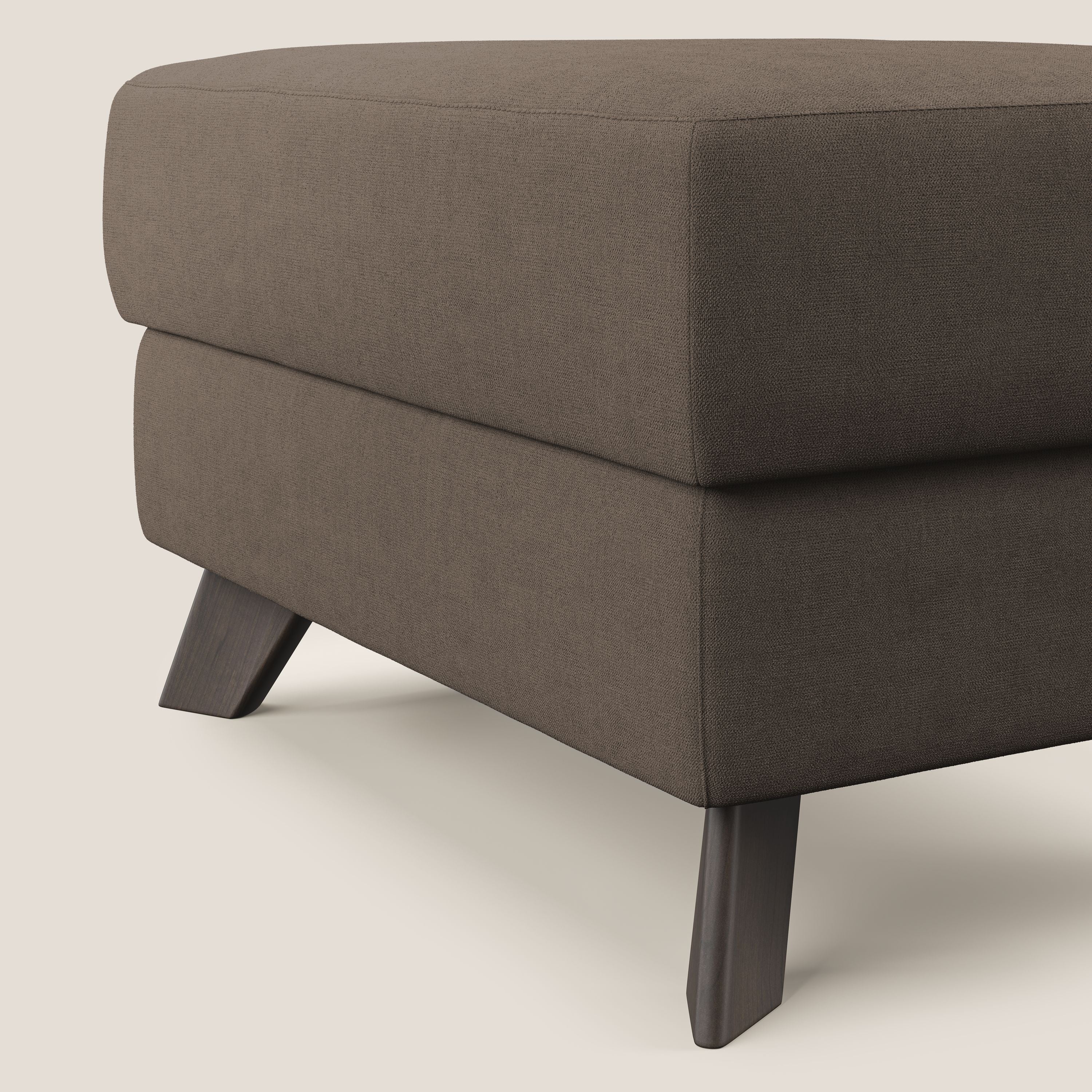 Moon Pouf coffre aux pieds hauts et tissu doux imperméable T02 marron - Image 4