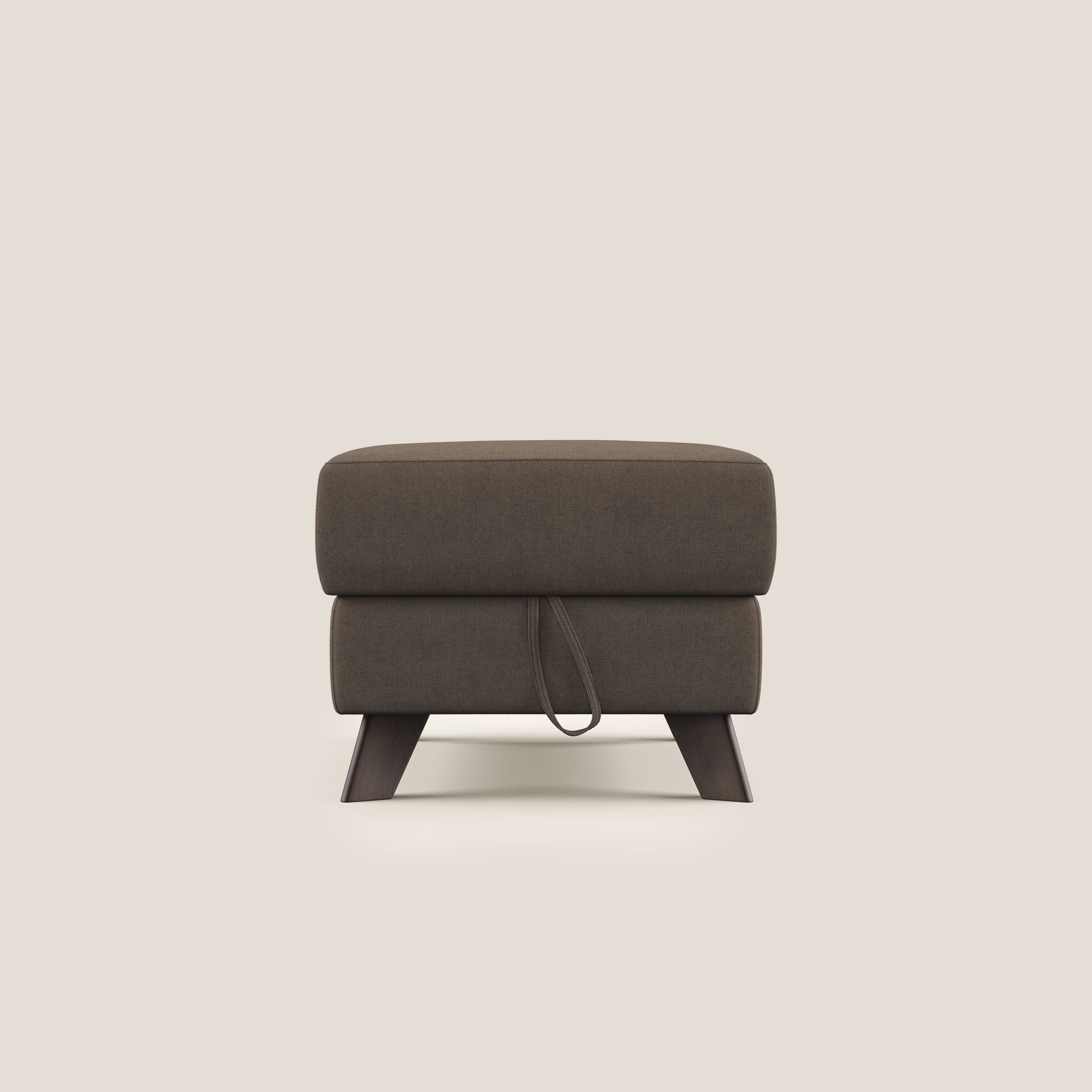 Moon Pouf coffre aux pieds hauts et tissu doux imperméable T02 marron - Image 7