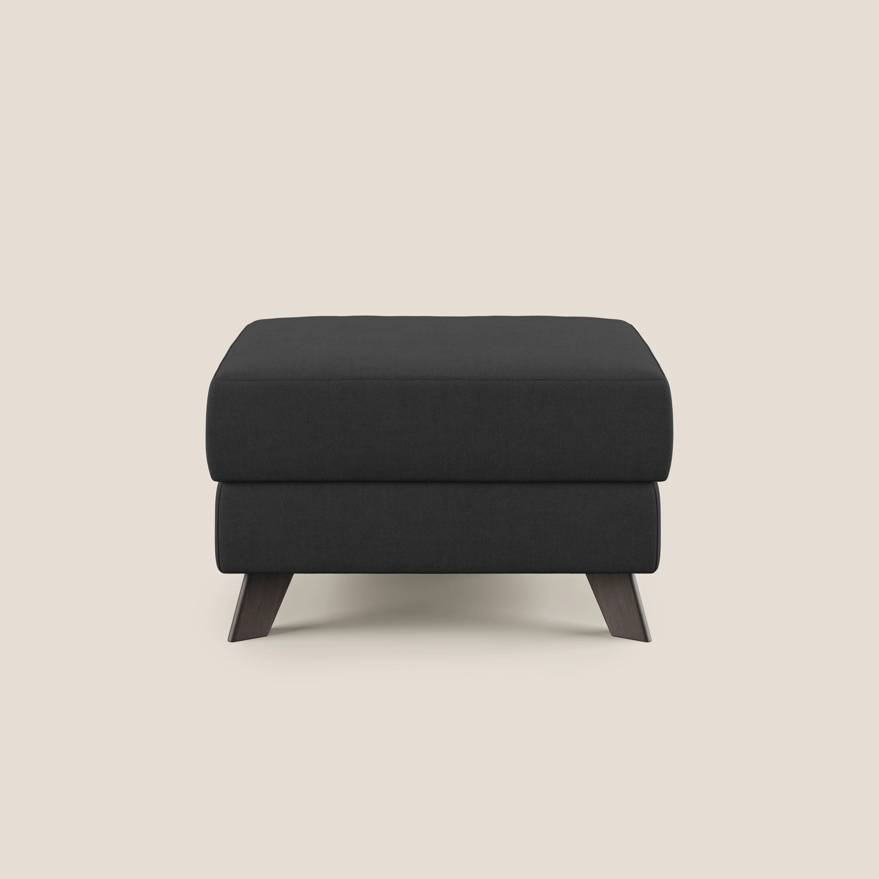Moon Pouf coffre aux pieds hauts et tissu doux imperméable T02 noir