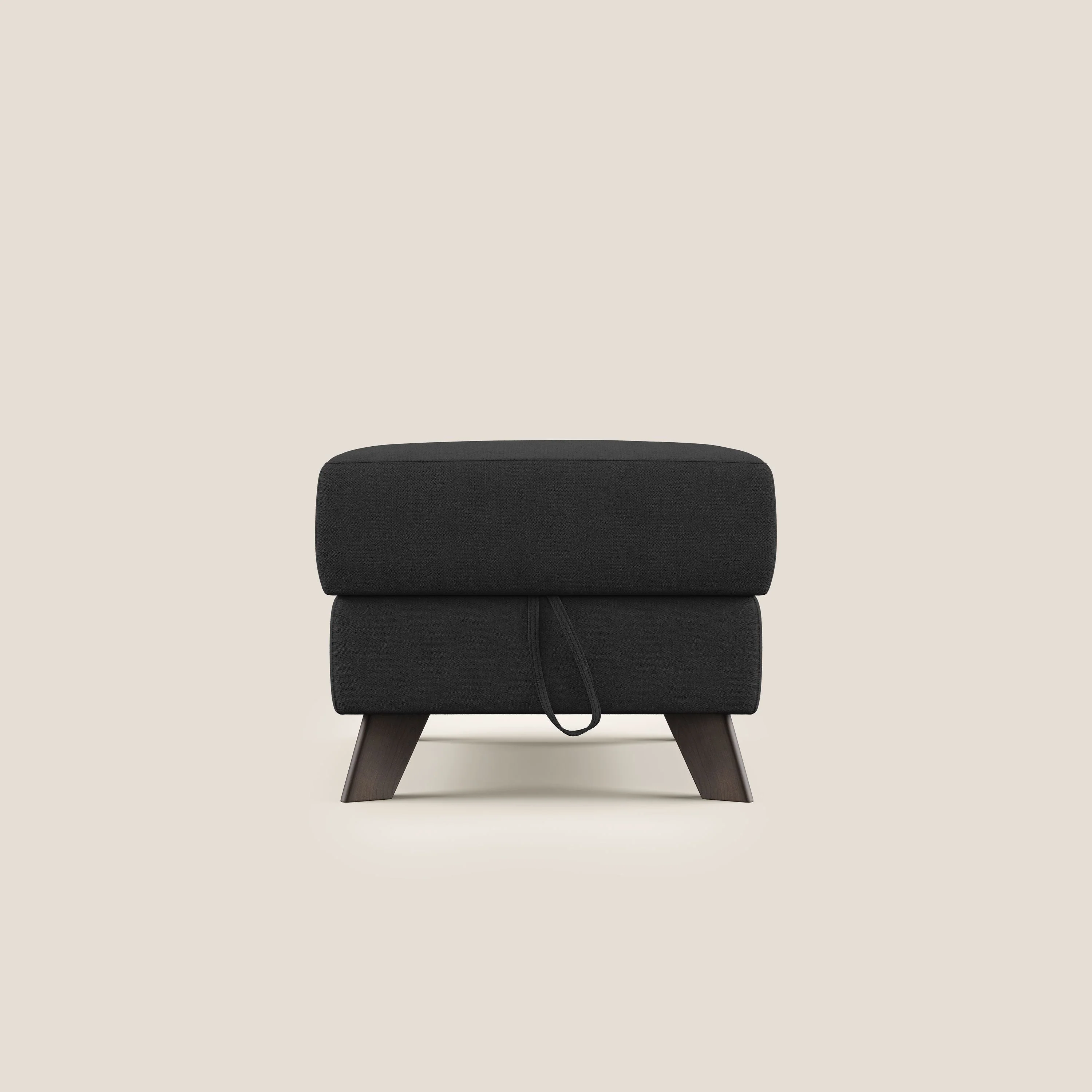 Moon Pouf coffre aux pieds hauts et tissu doux imperméable T02 noir - Image 7
