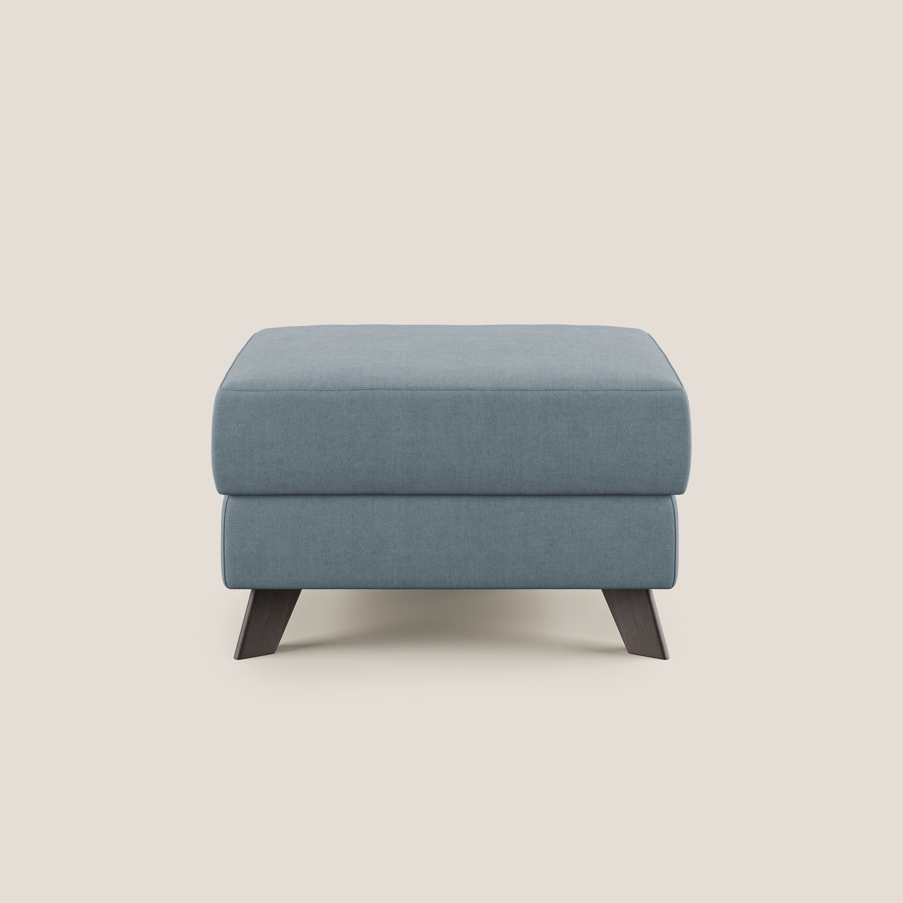 Moon Pouf coffre aux pieds hauts et tissu doux imperméable T02 sucre glace