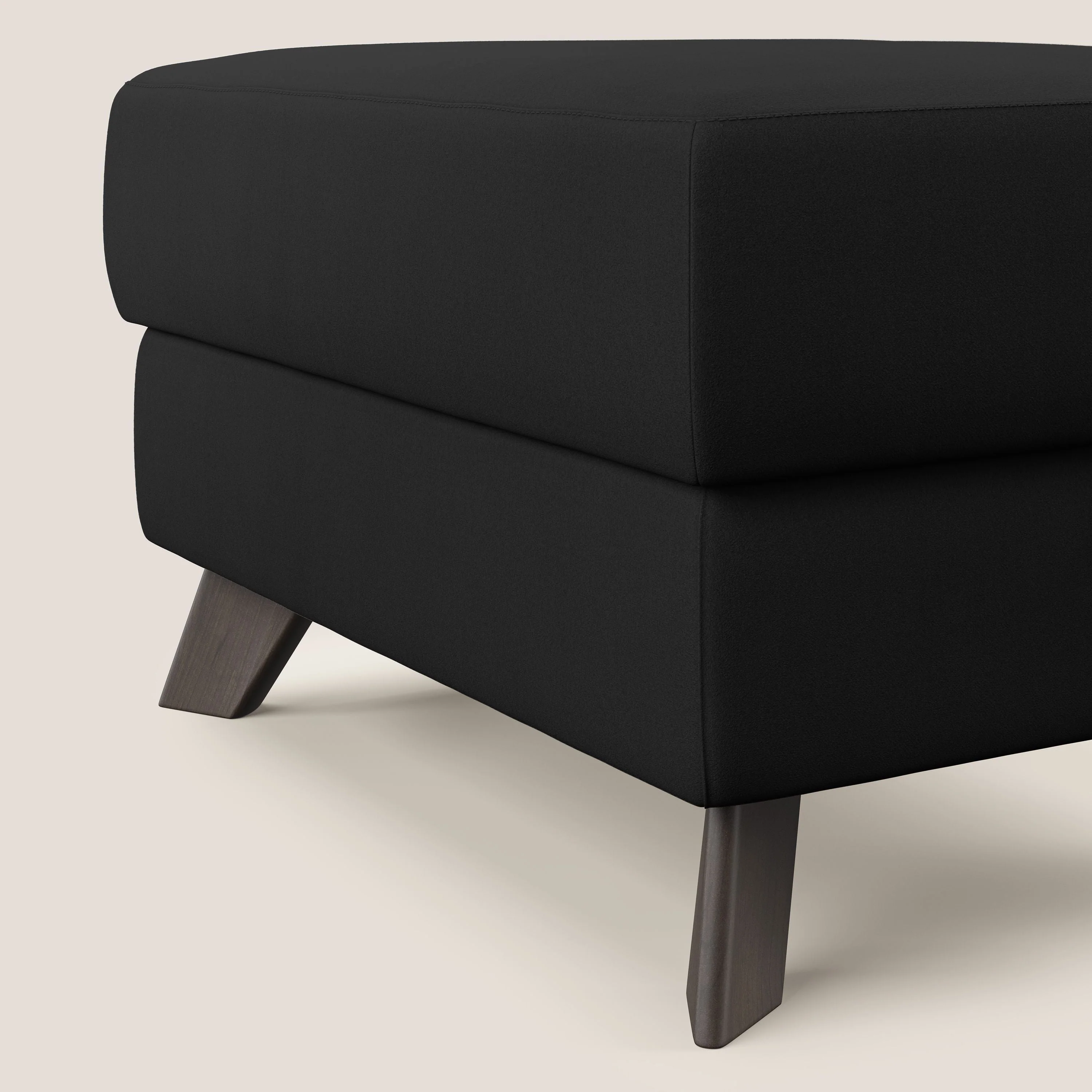 Moon Pouf coffre aux pieds hauts en microfibre imperméable T11 noir - Image 4