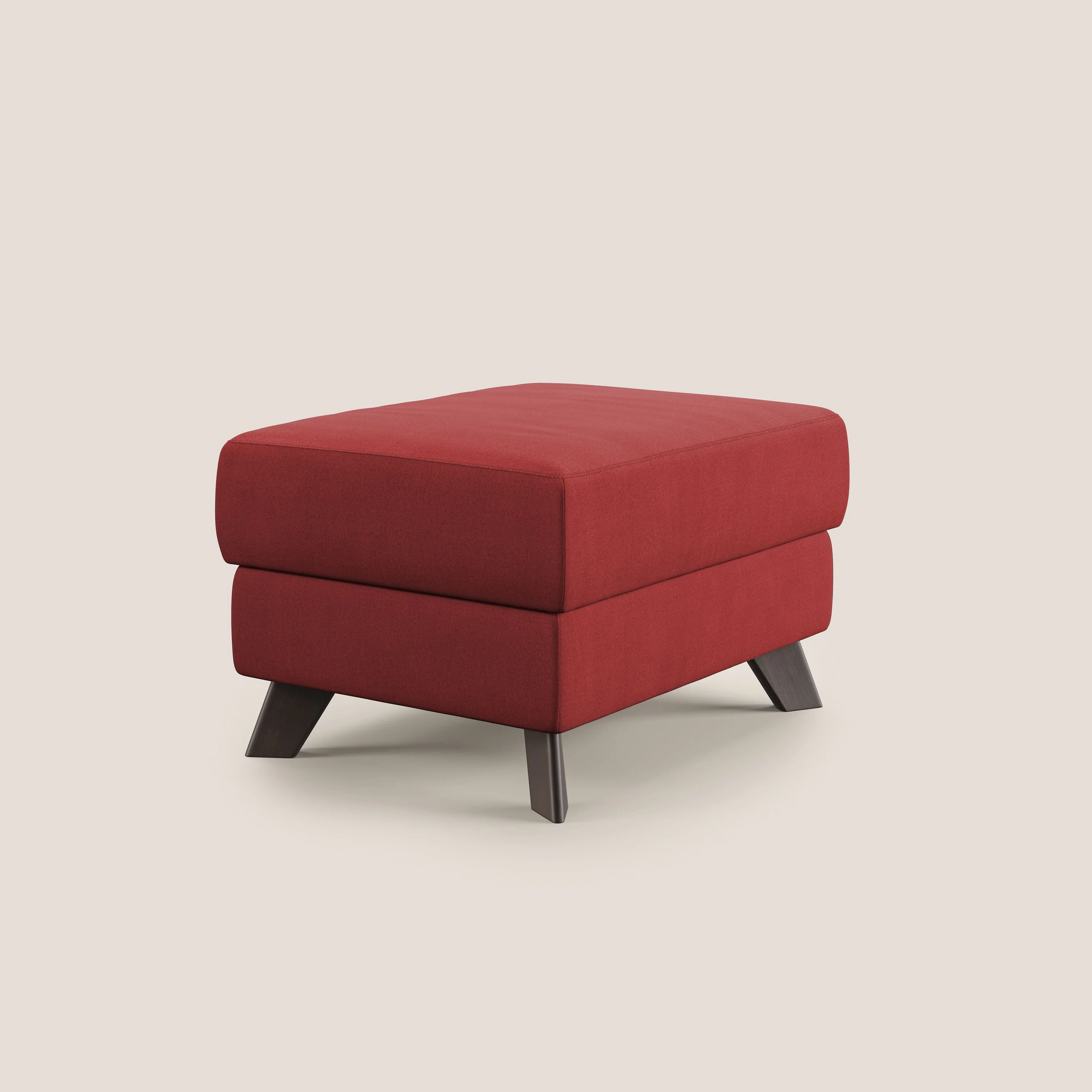 Moon Pouf coffre aux pieds hauts en microfibre imperméable T11 rouge - Image 3