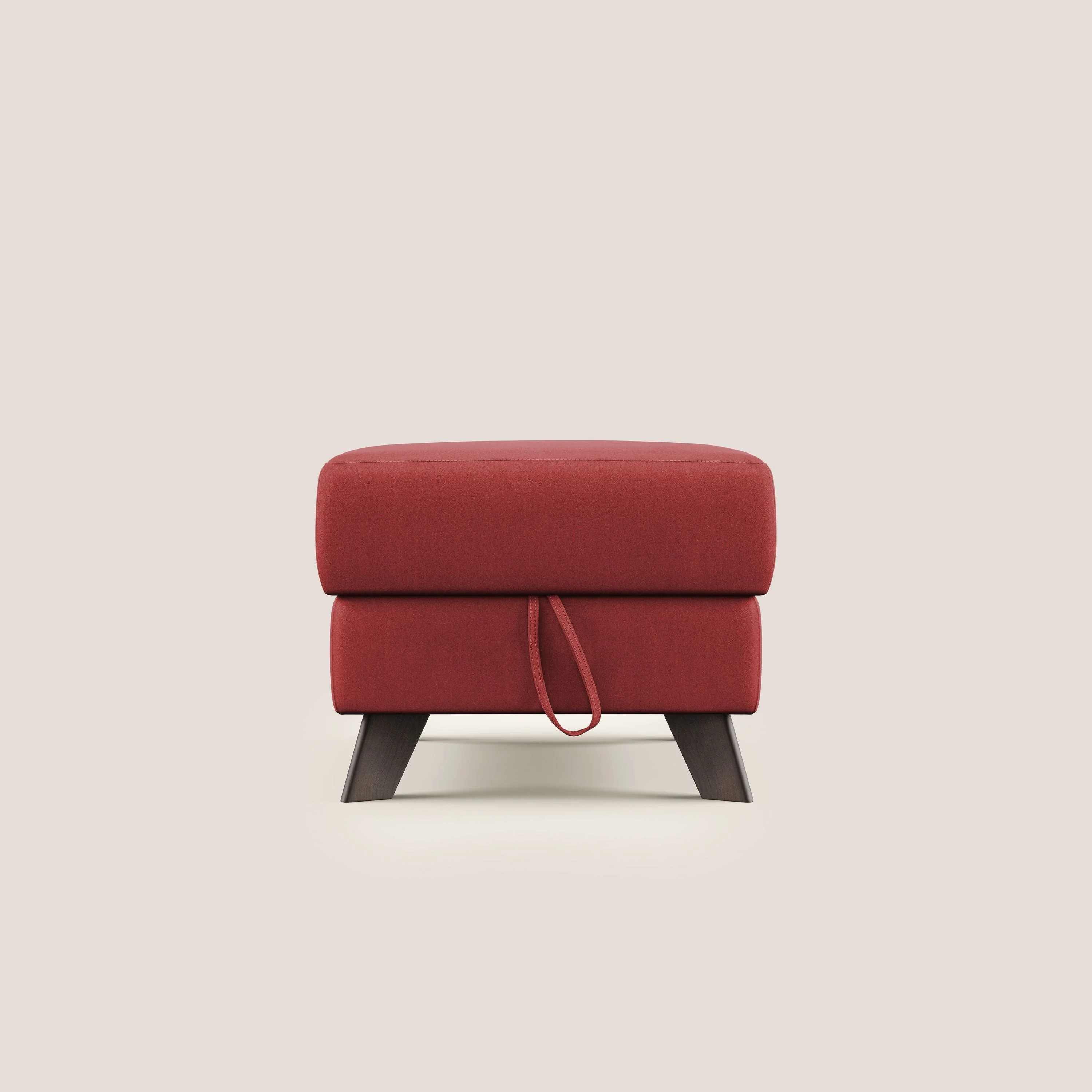 Moon Pouf coffre aux pieds hauts en microfibre imperméable T11 rouge - Image 7