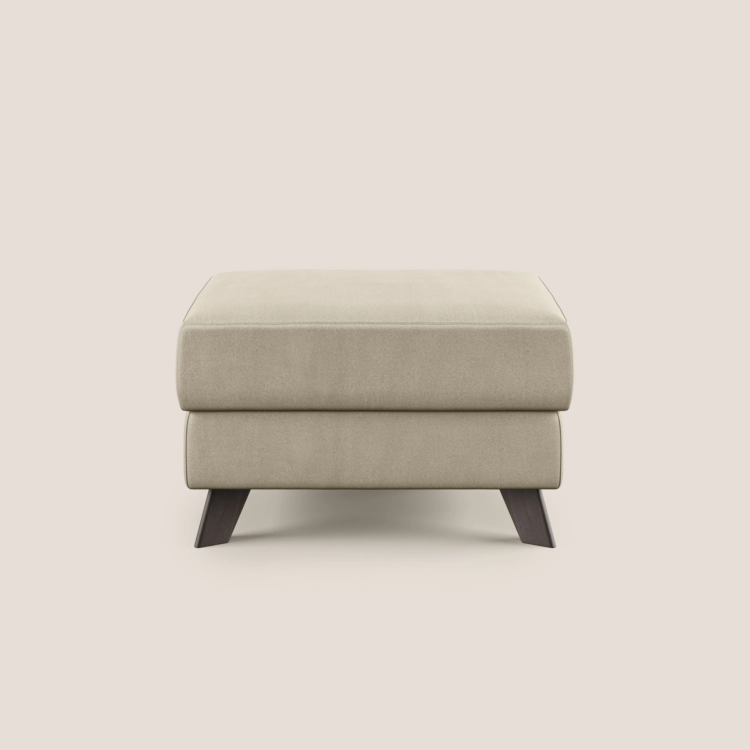 Moon Pouf coffre aux pieds hauts en microfibre imperméable T11 Taupe tortora
