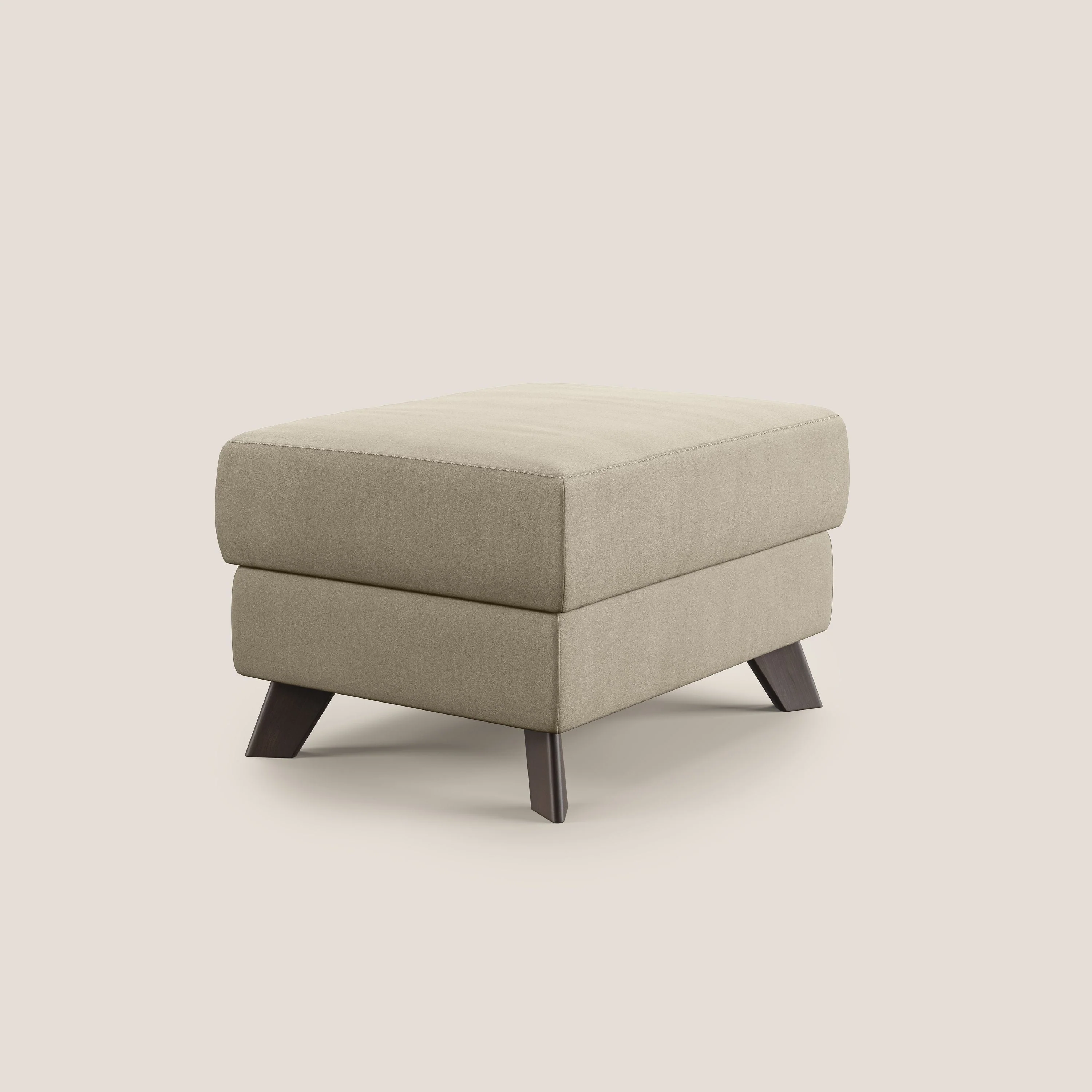 Moon Pouf coffre aux pieds hauts en microfibre imperméable T11 Taupe tortora - Image 3
