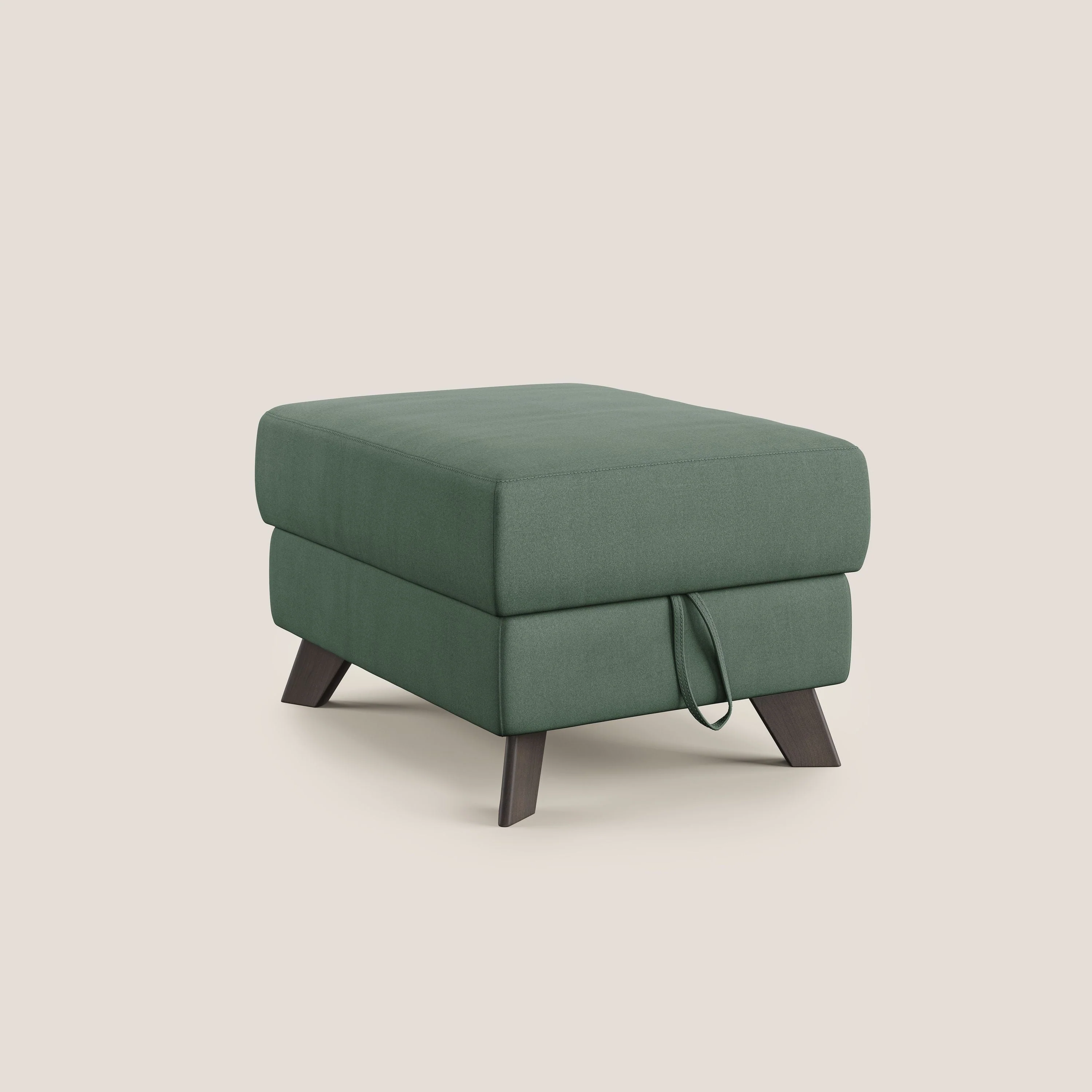Moon Pouf coffre aux pieds hauts en microfibre imperméable T11 vert - Image 8