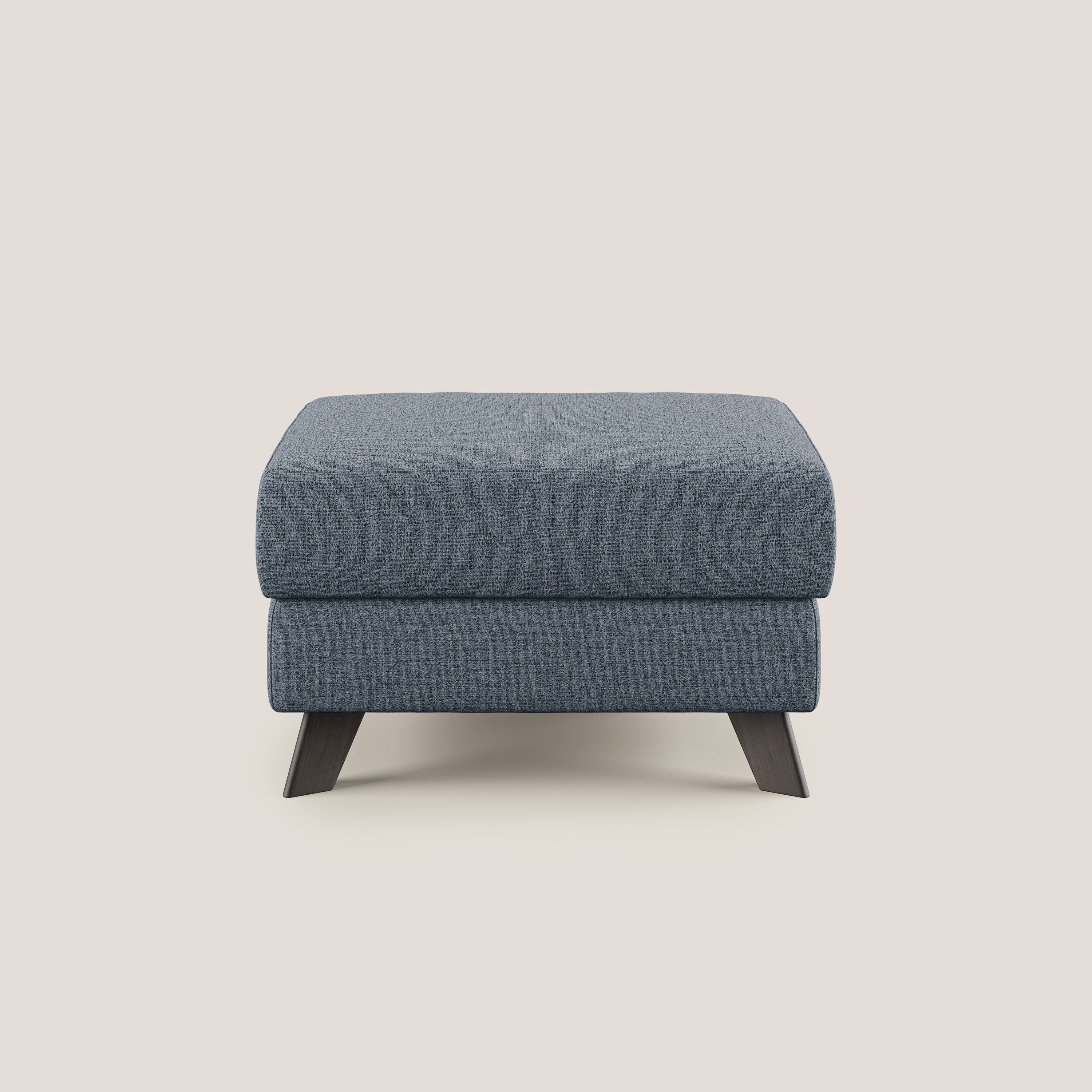 Moon Pouf coffre aux pieds hauts en tissu doux imperméable flammé T03 bleu