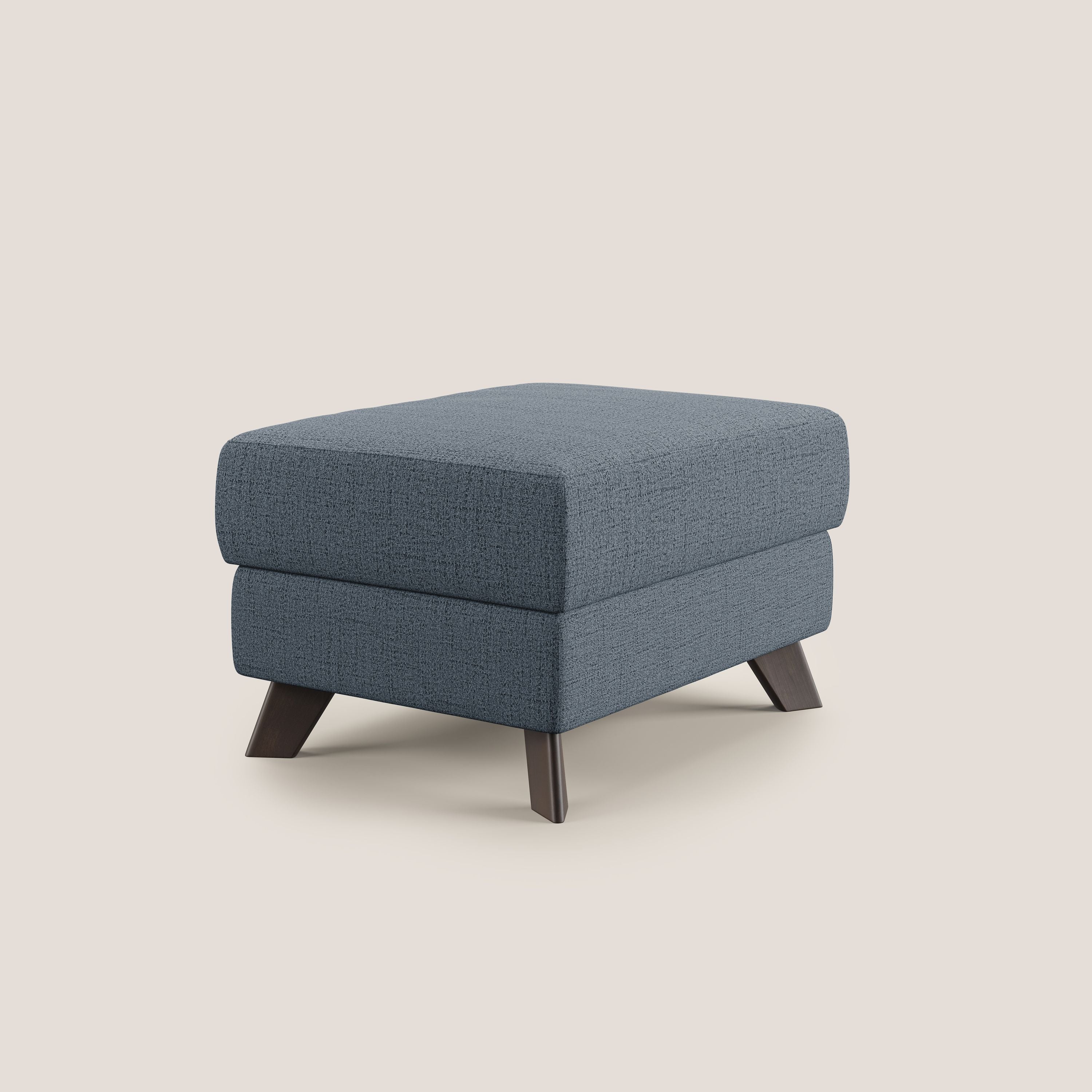 Moon Pouf coffre aux pieds hauts en tissu doux imperméable flammé T03 bleu - Image 4