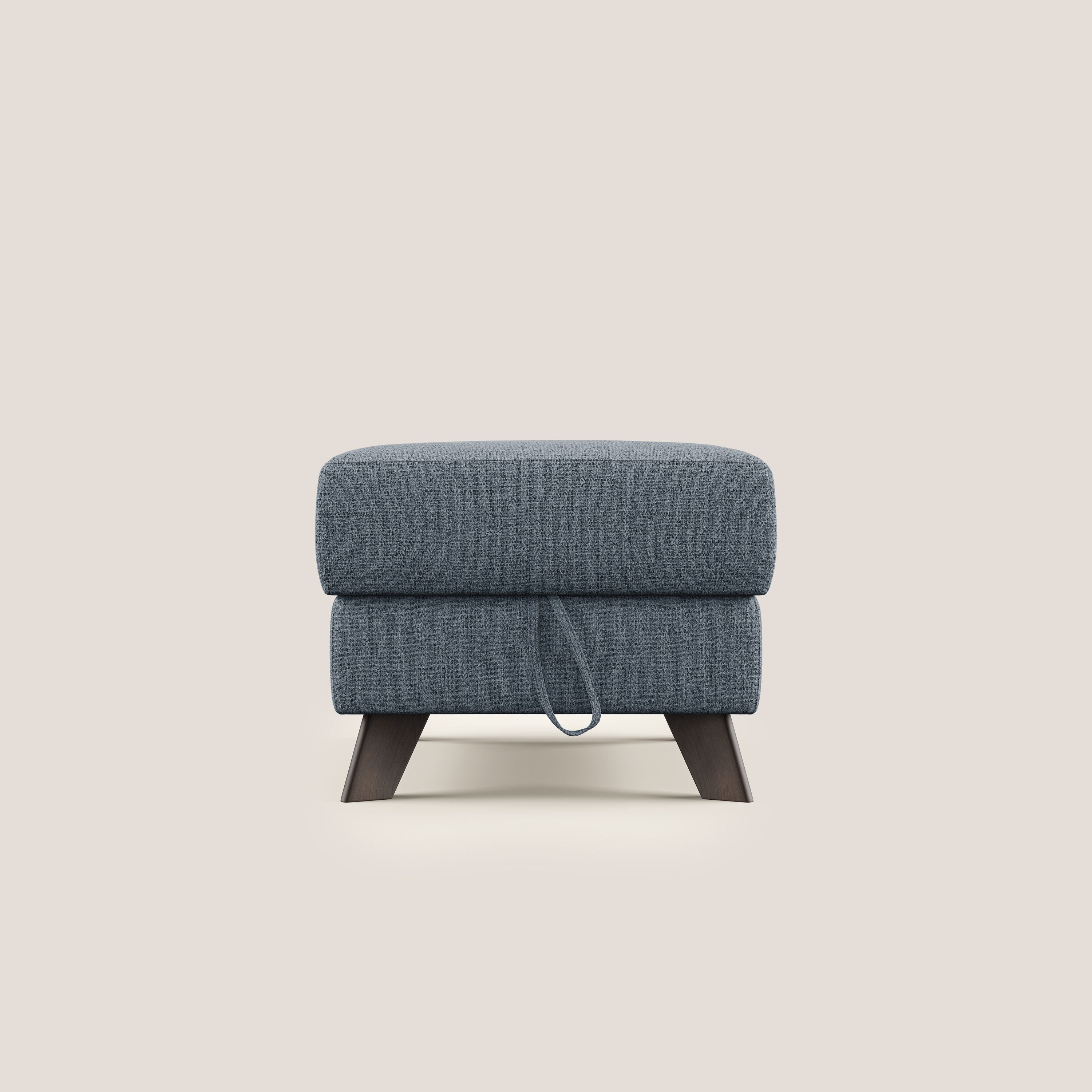 Moon Pouf coffre aux pieds hauts en tissu doux imperméable flammé T03 bleu - Image 8