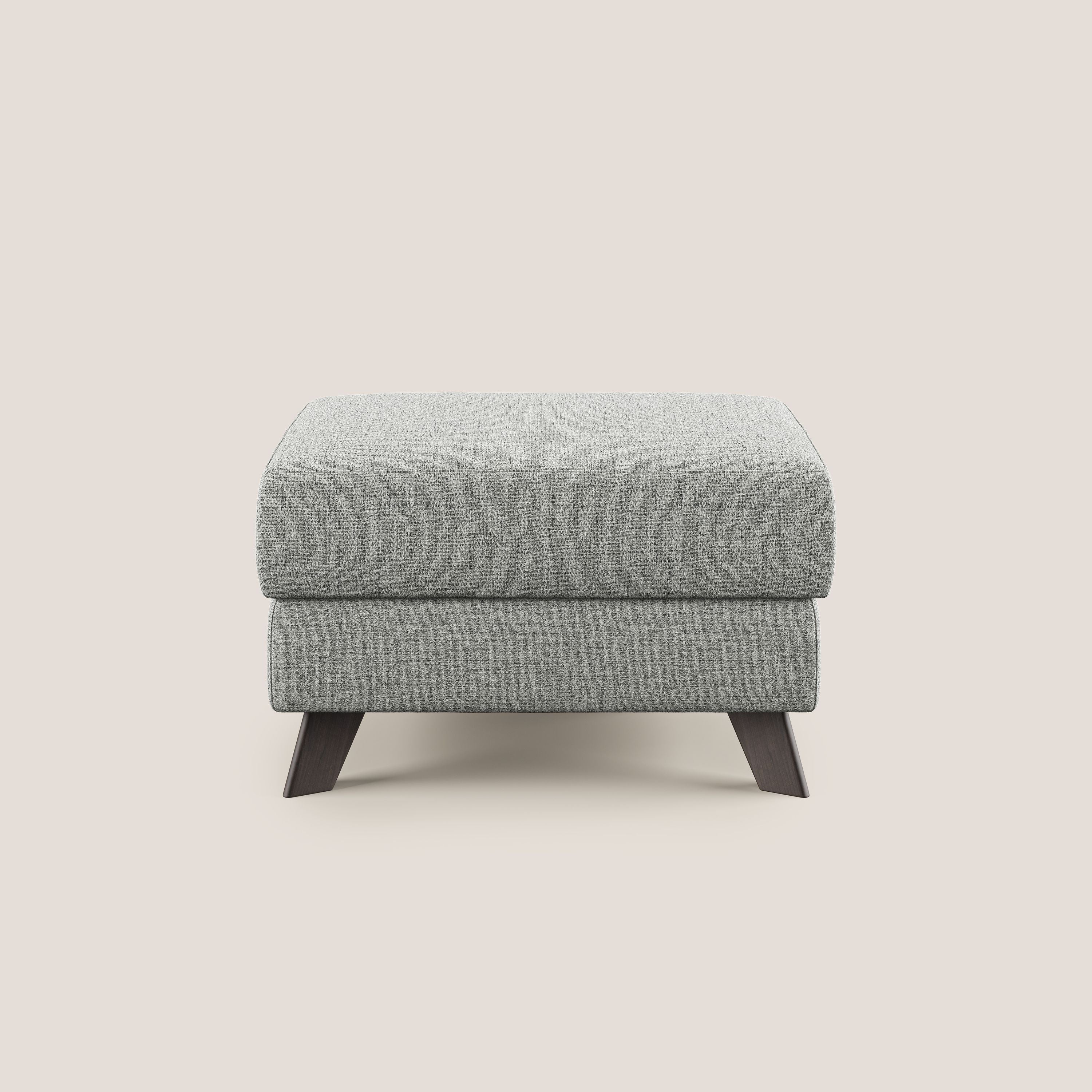 Moon Pouf coffre aux pieds hauts en tissu doux imperméable flammé T03 gris clair