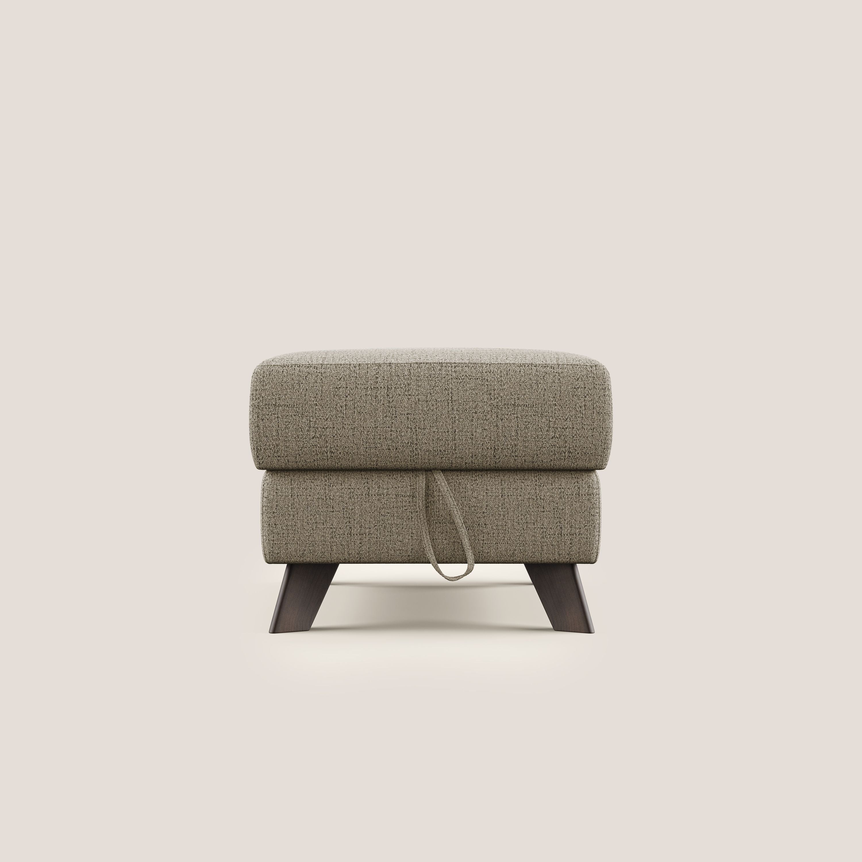 Moon Pouf coffre aux pieds hauts en tissu doux imperméable flammé T03 marron - Image 7