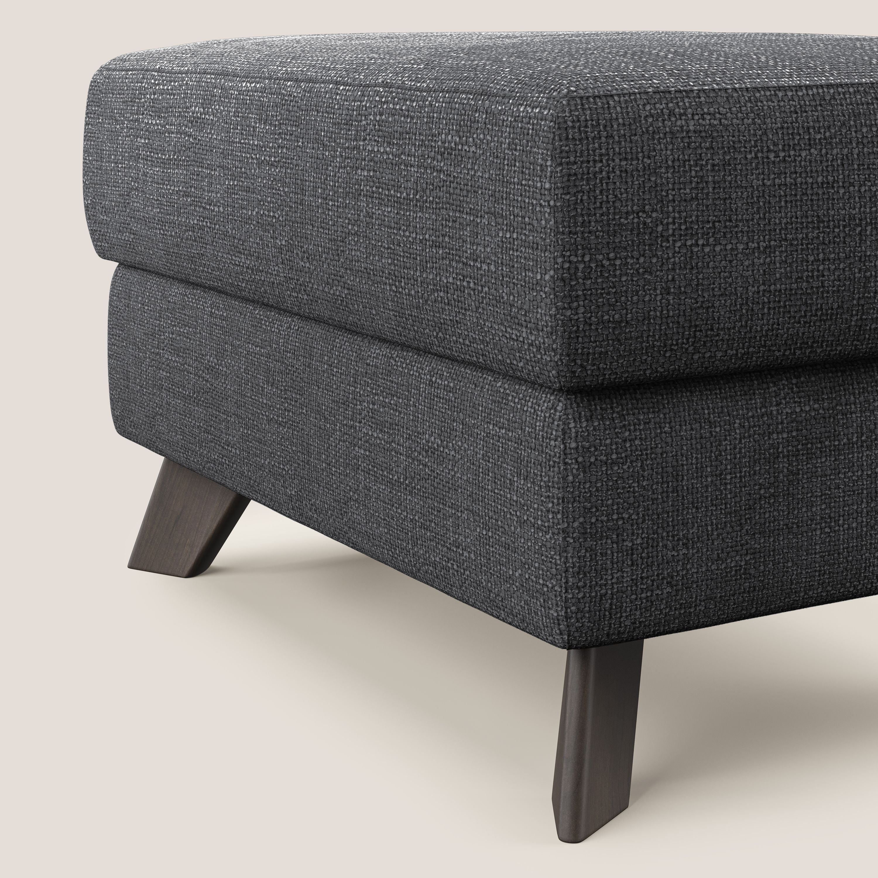 Moon Pouf coffre aux pieds hauts en tissu doux entrelacé soft-touch imperméable T06 anthracite - Image 4