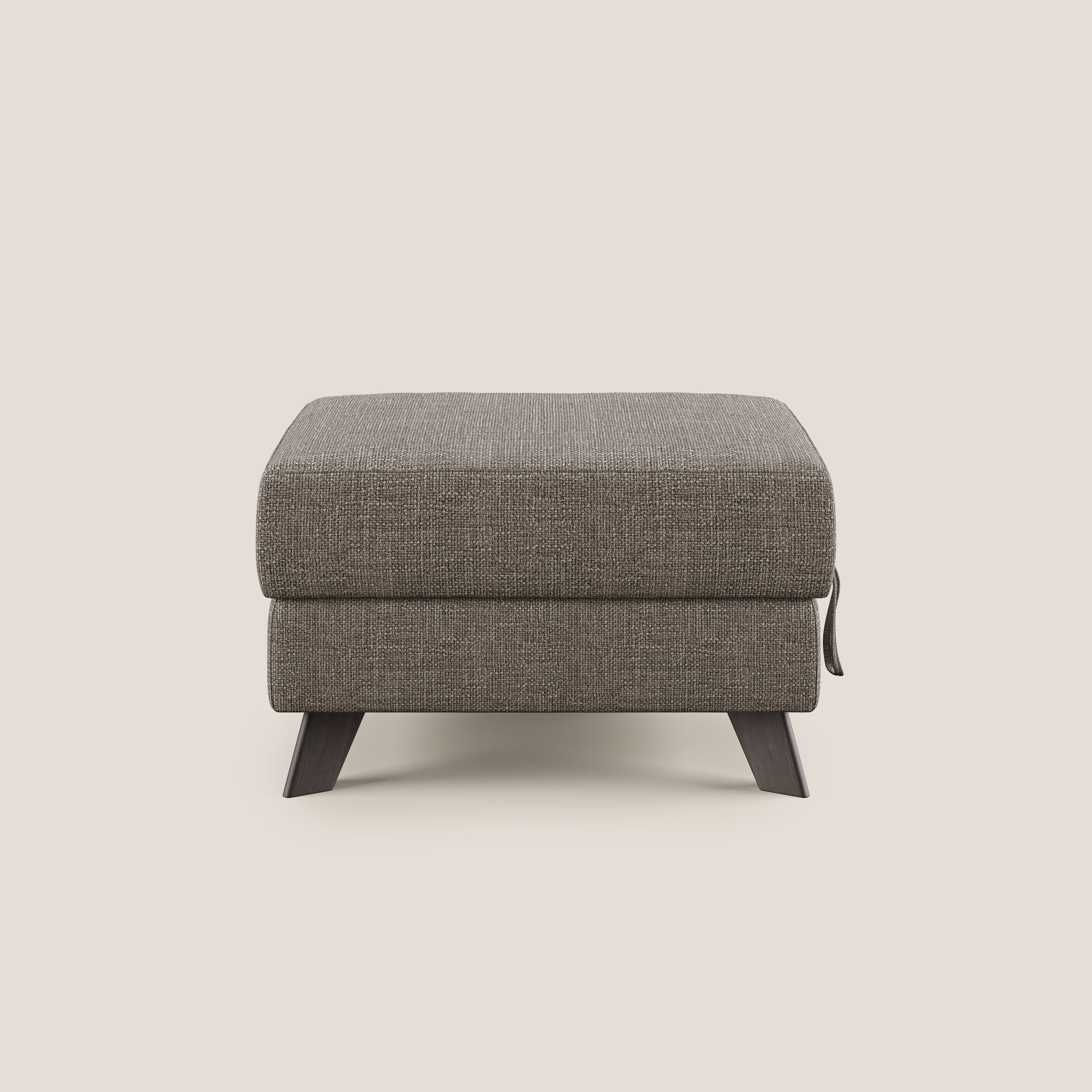Moon Pouf coffre aux pieds hauts en tissu doux entrelacé soft-touch imperméable T06 marron
