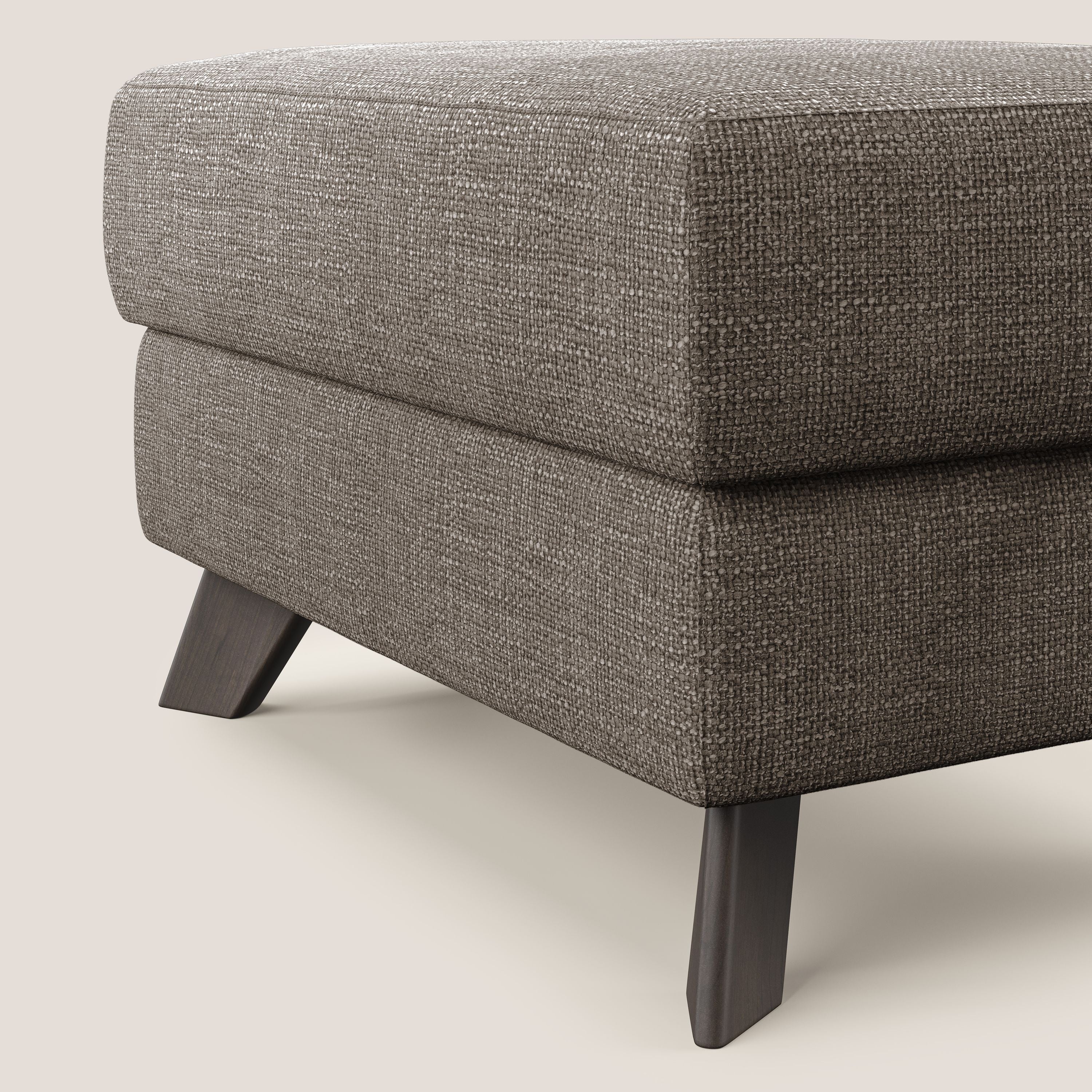 Moon Pouf coffre aux pieds hauts en tissu doux entrelacé soft-touch imperméable T06 marron - Image 4