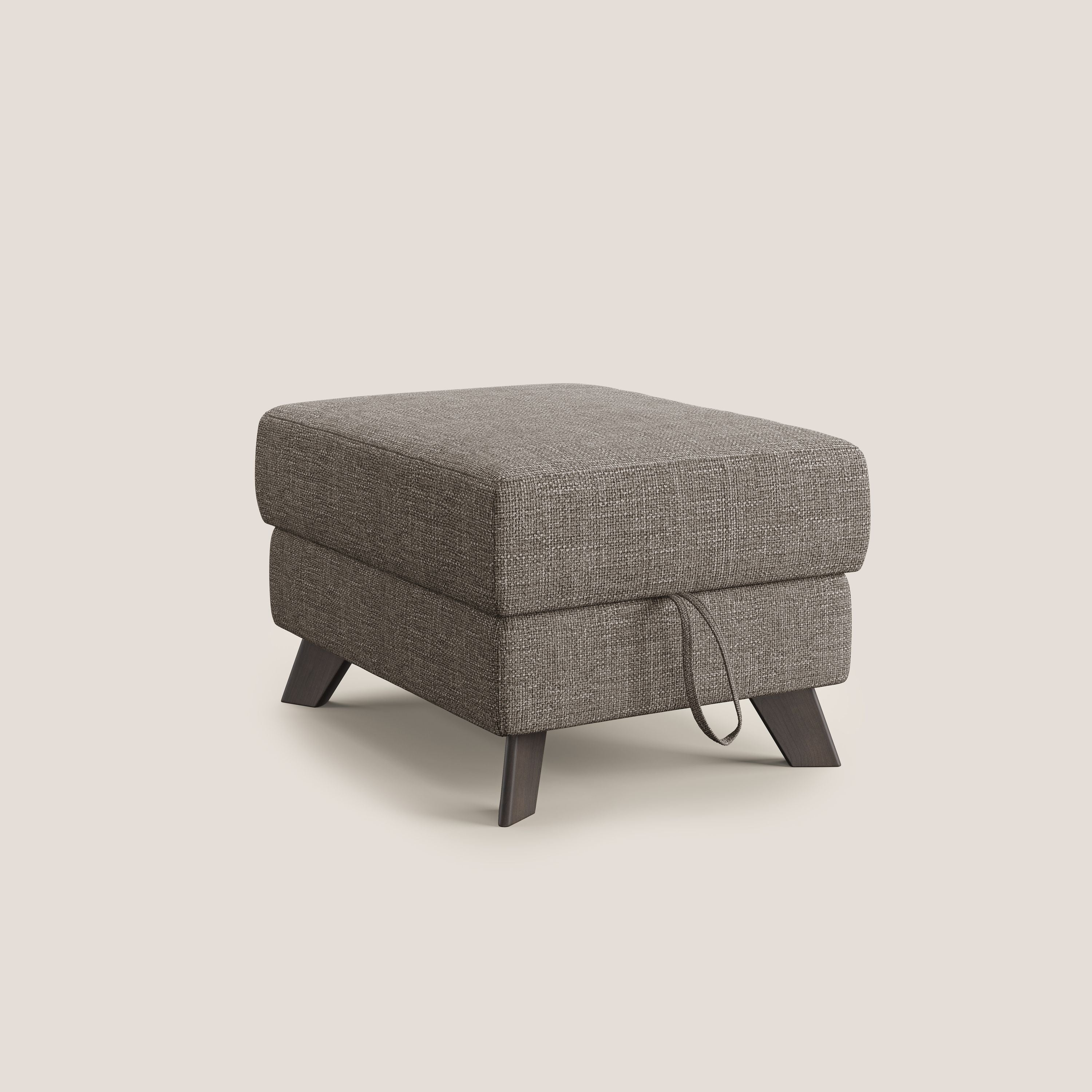 Moon Pouf coffre aux pieds hauts en tissu doux entrelacé soft-touch imperméable T06 marron - Image 8