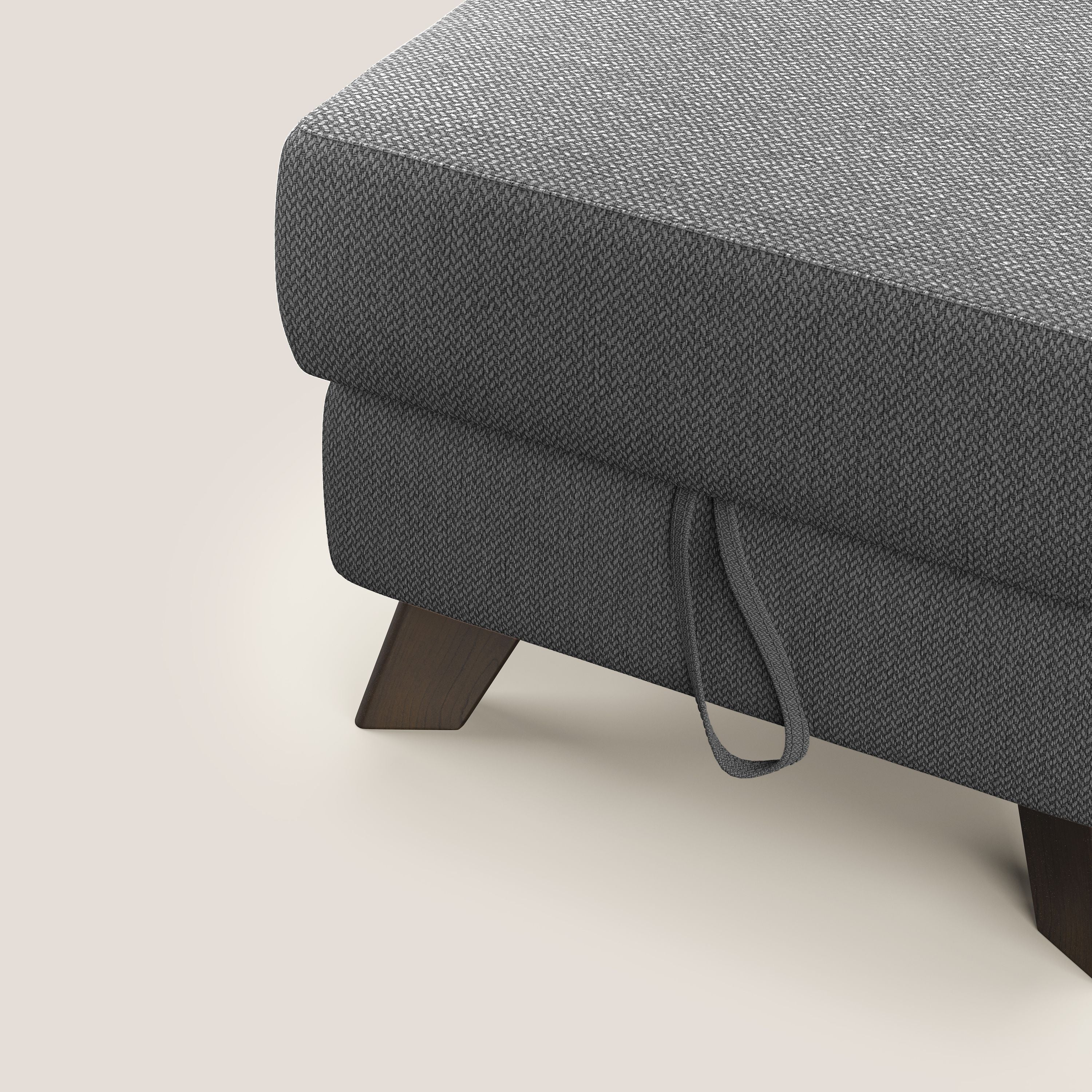 Moon Pouf coffre aux pieds hauts en tissu détachable avec l'eau T05 anthracite - Image 6