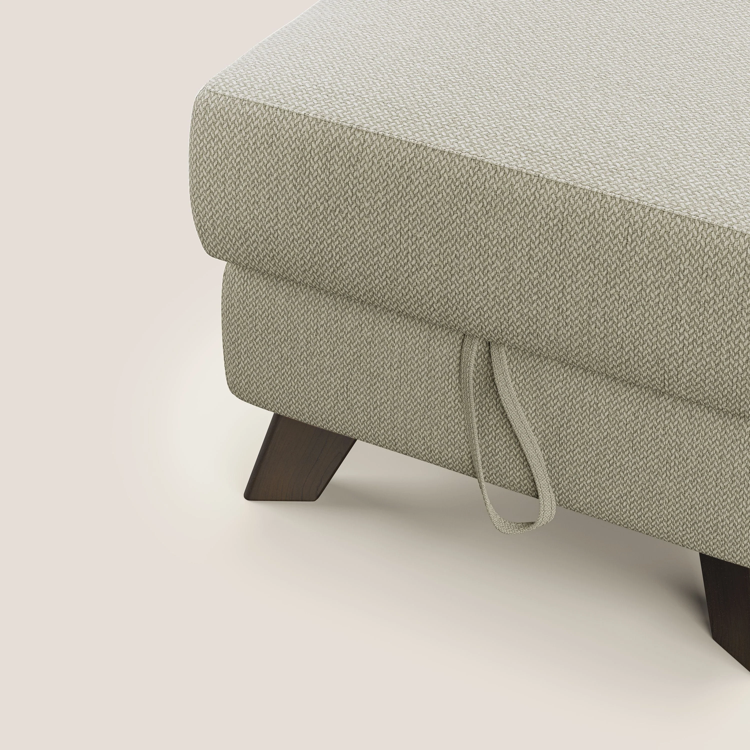 Moon Pouf coffre aux pieds hauts en tissu détachable avec l'eau T05 crÚme - Image 6