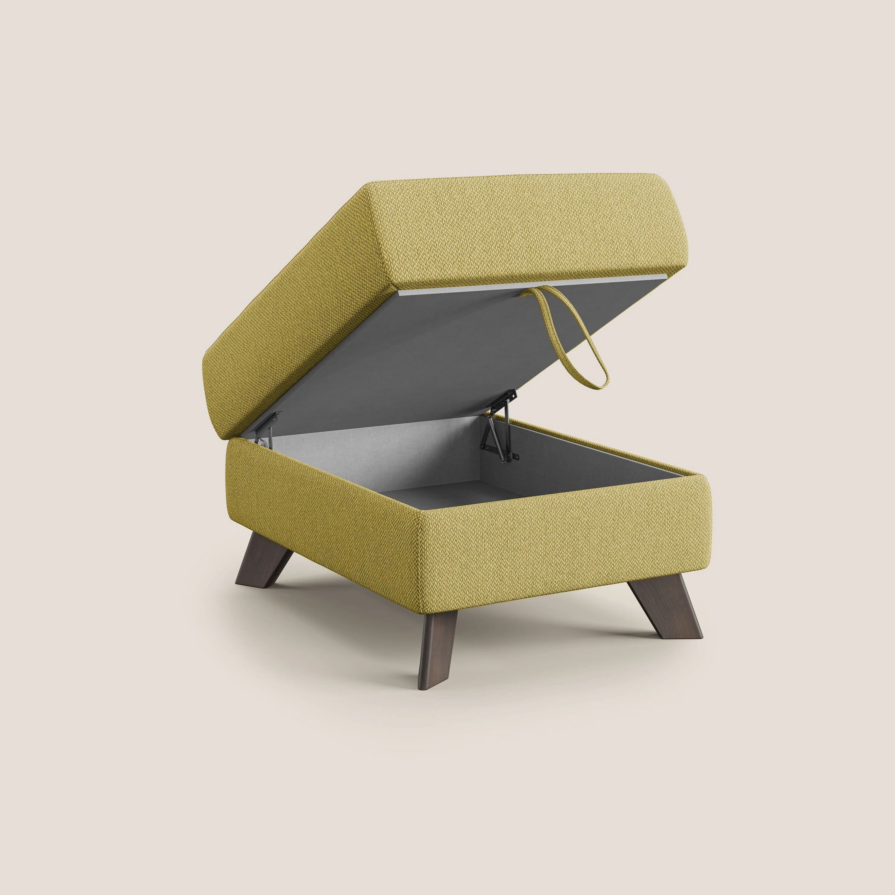 Moon Pouf coffre aux pieds hauts en tissu détachable avec l'eau T05 jaune - Image 2