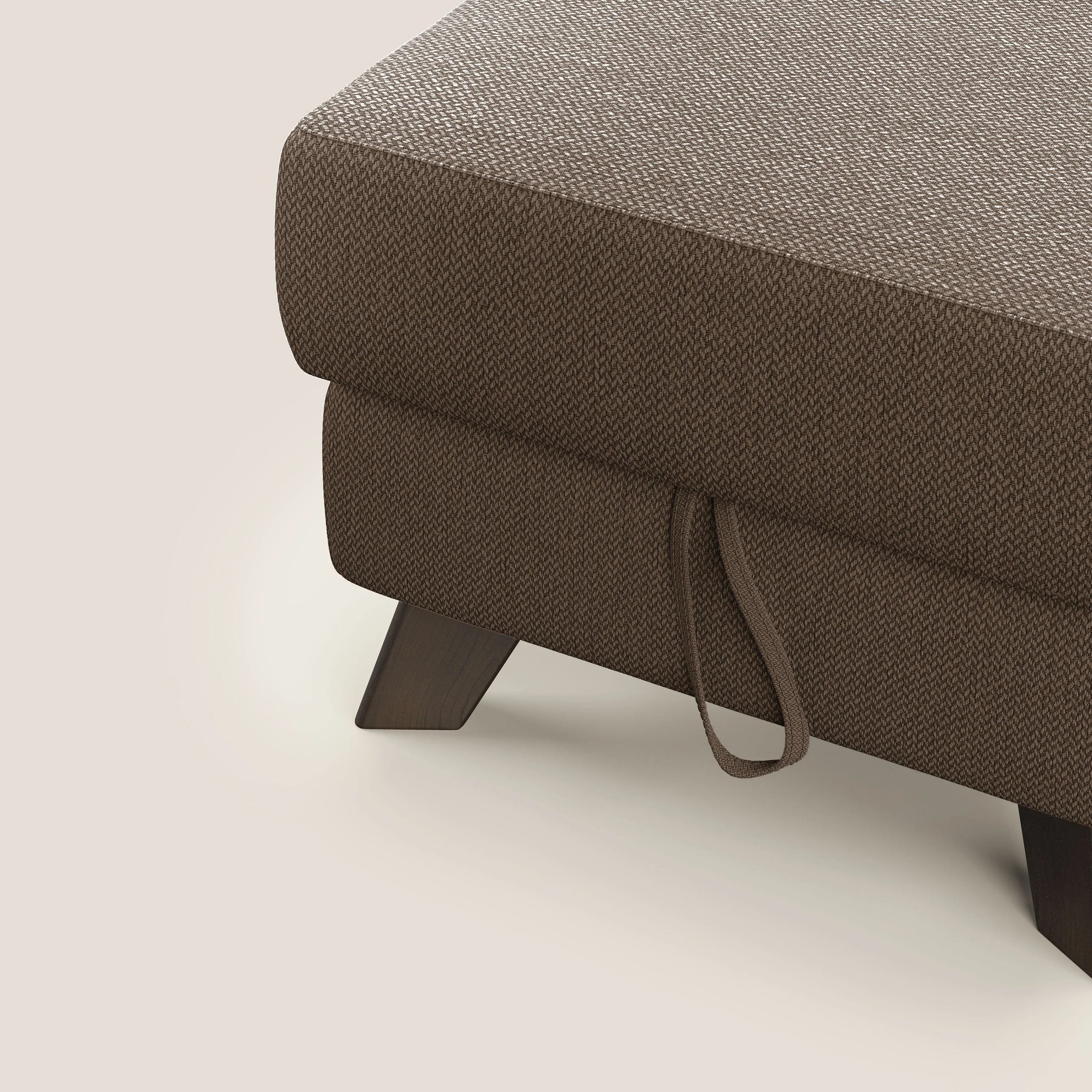 Moon Pouf coffre aux pieds hauts en tissu détachable avec l'eau T05 marron - Image 6