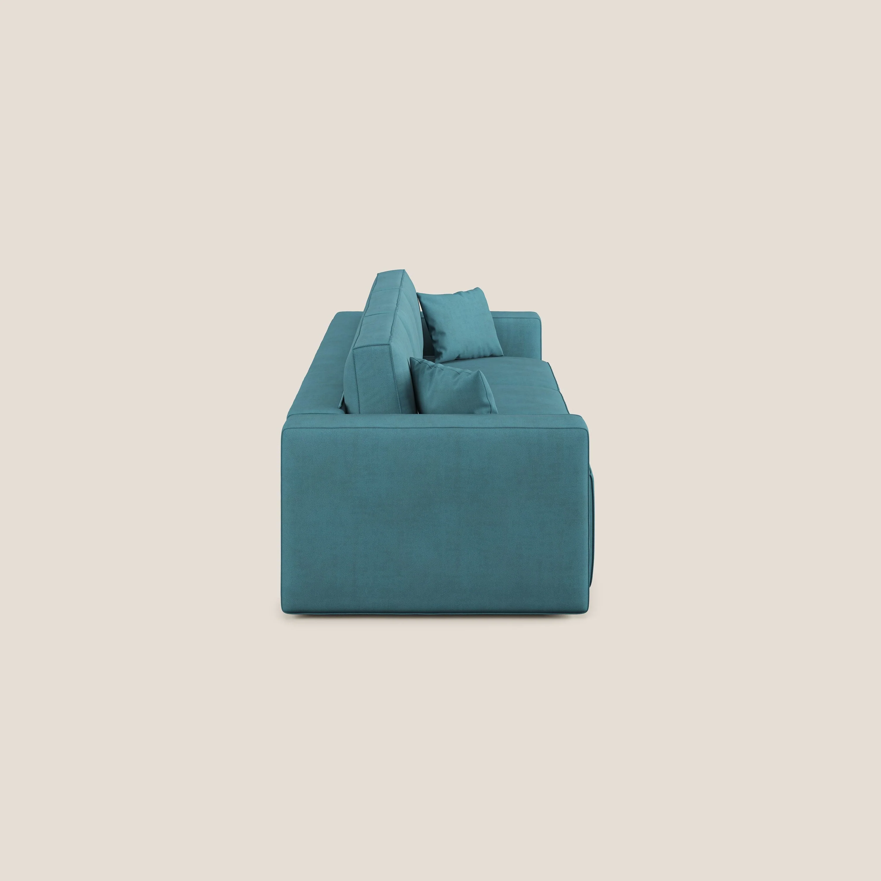 Morfeo Canapé avec 3 assises extractibles en tissu doux imperméable T02 bleu ciel - Image 6